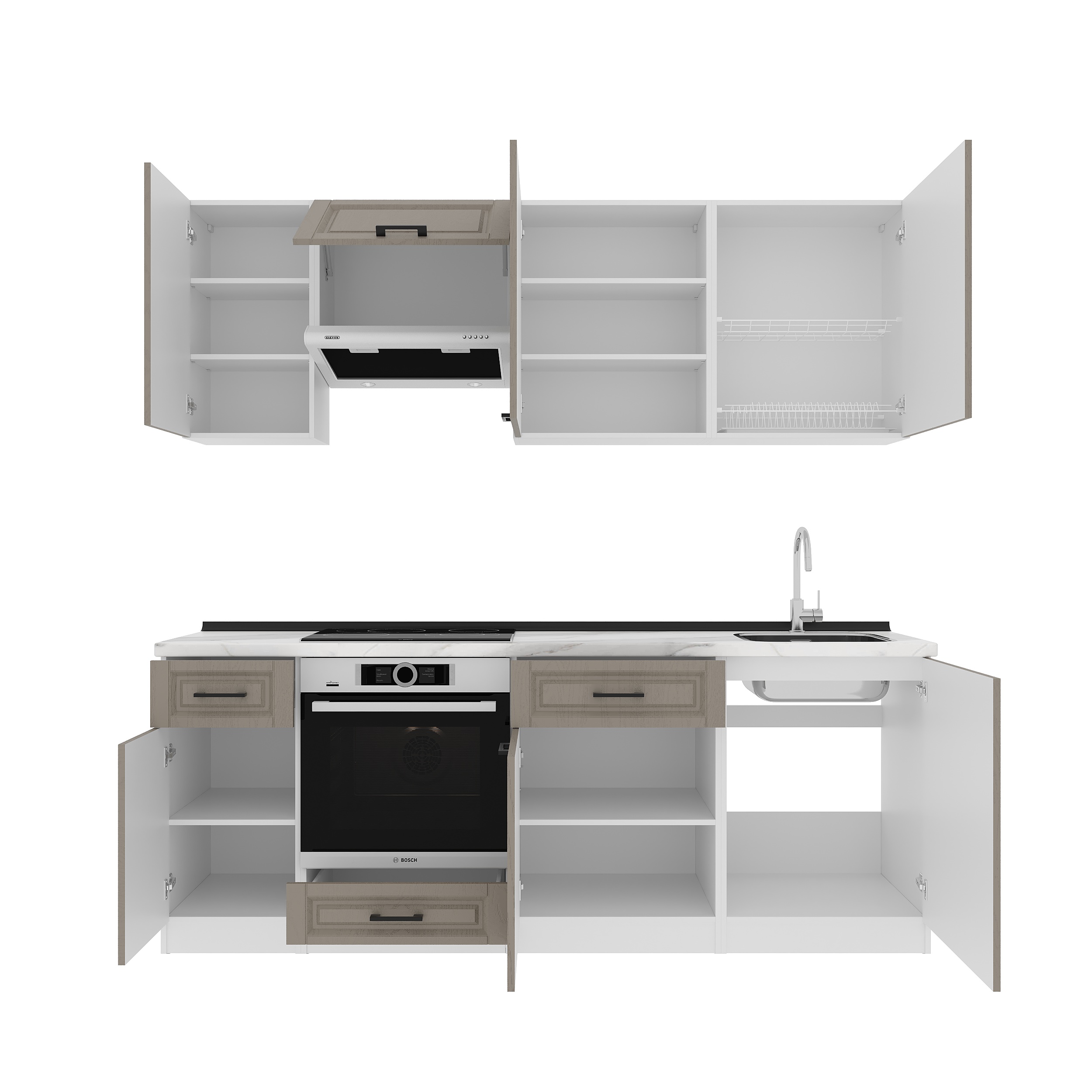 Kitchen: Simona "C" Classic, Marble, 220 cm