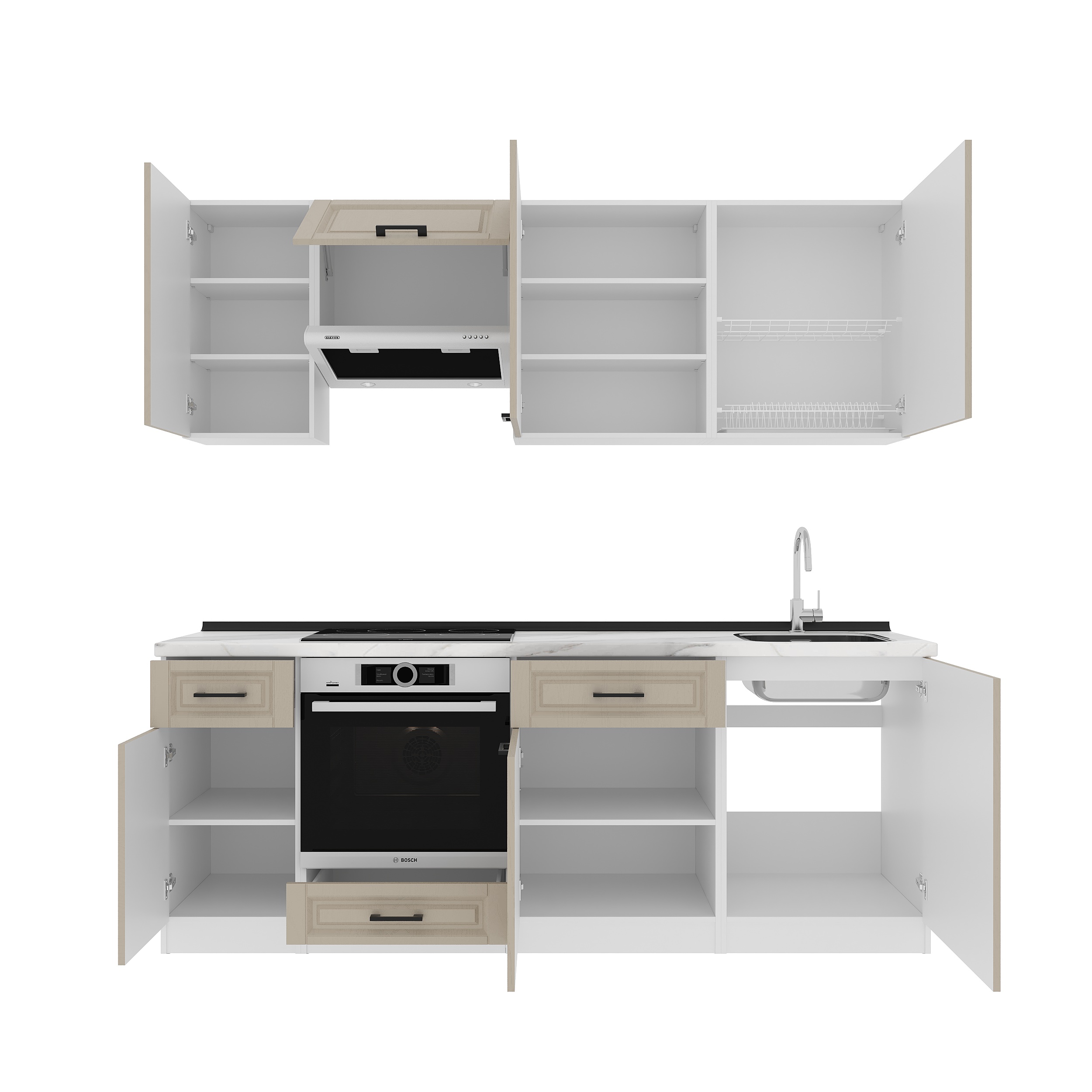 Kitchen: Simona "C" Classic, Marble, 220 cm