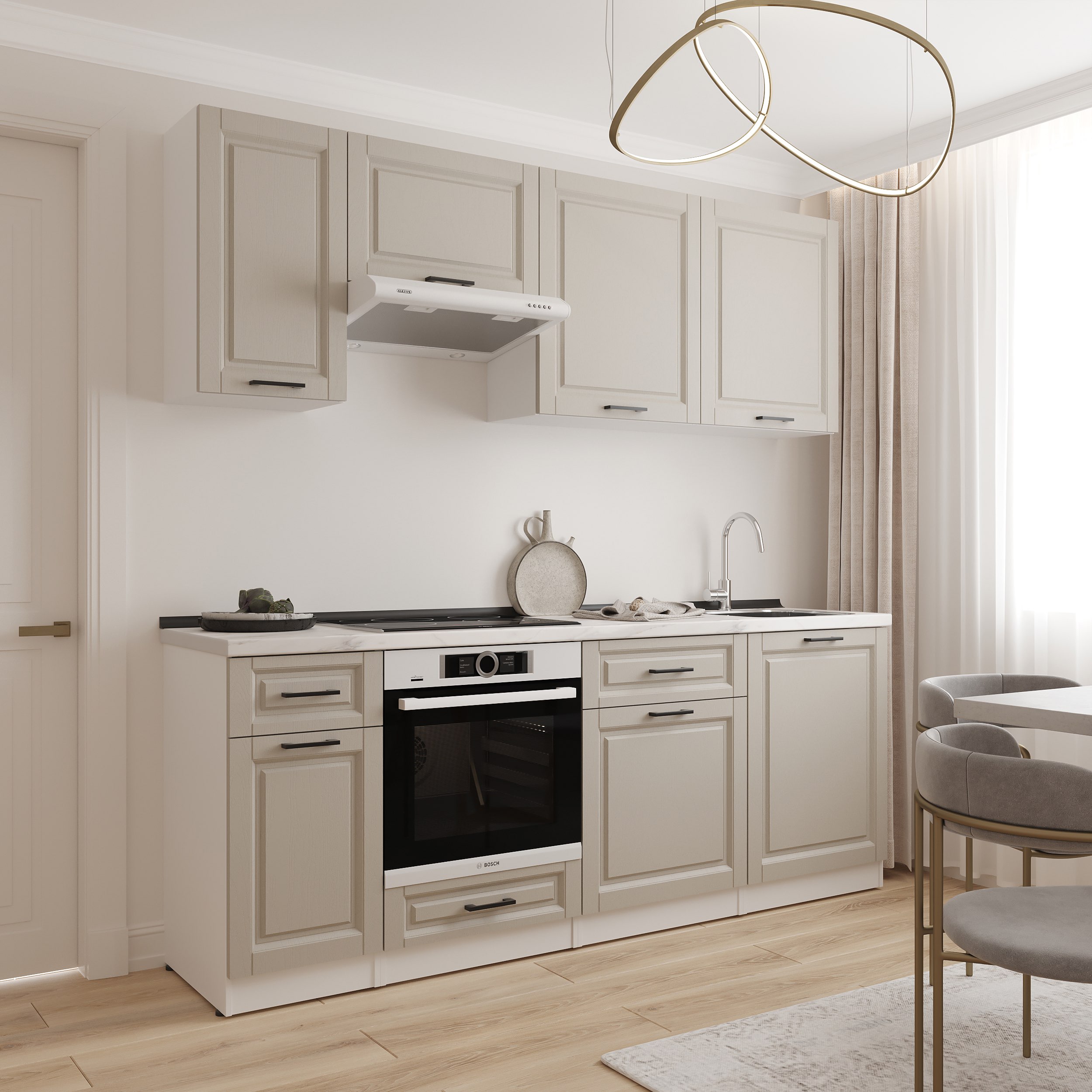 Kitchen: Simona "C" Classic, Marble, 220 cm