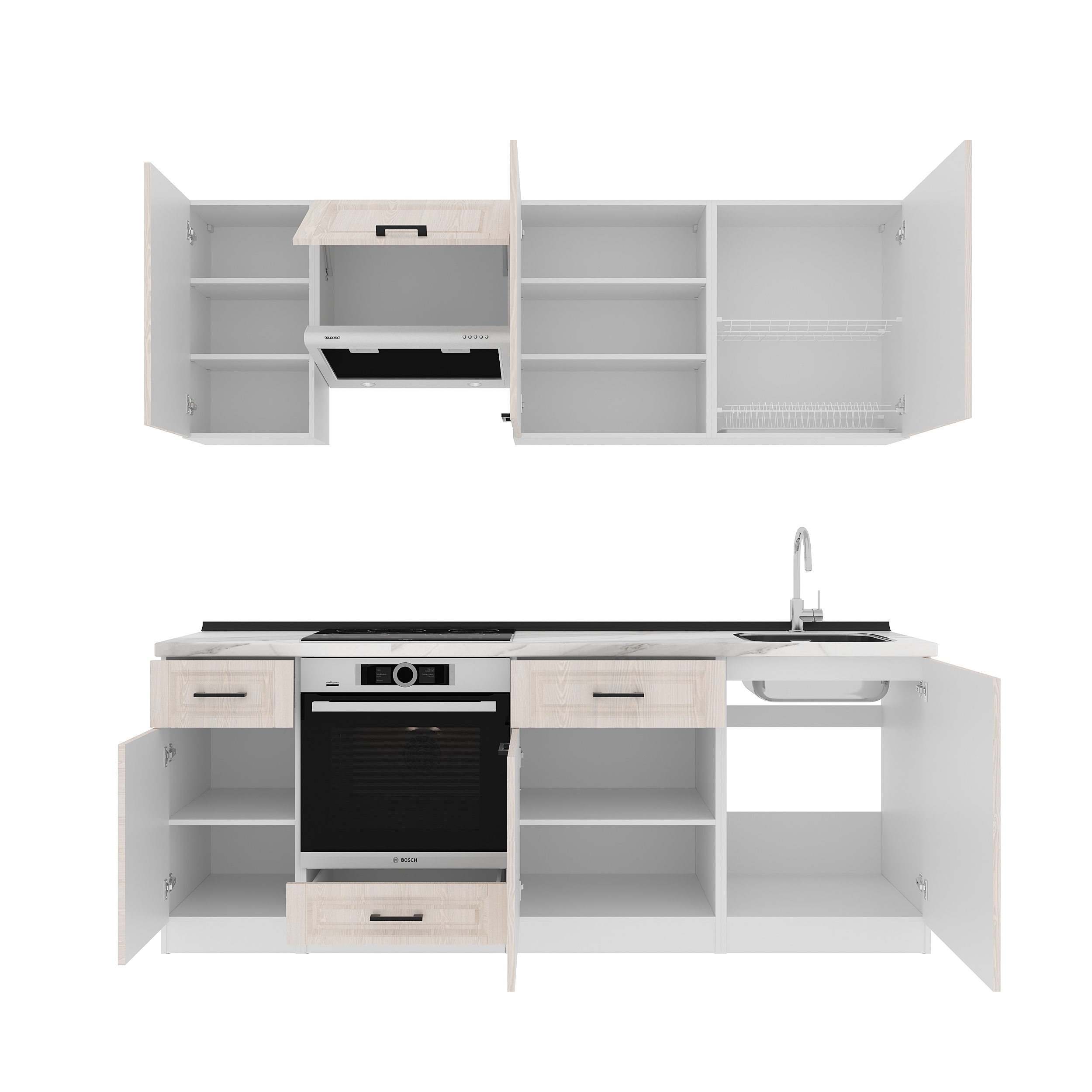Kitchen: Simona "C" Classic, Marble, 220 cm