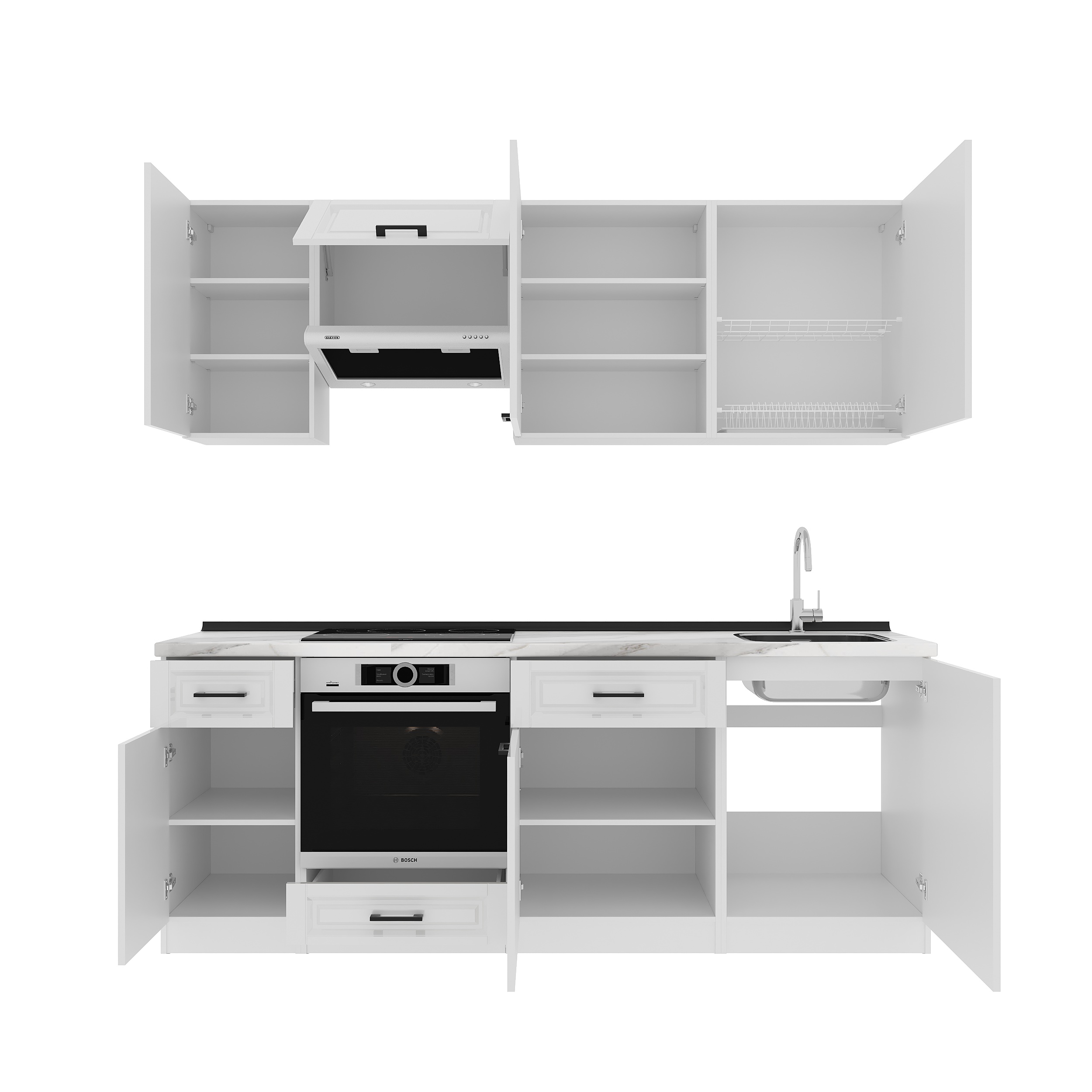 Set bucătărie: Simona "C" Classic, Marmură, 220 cm