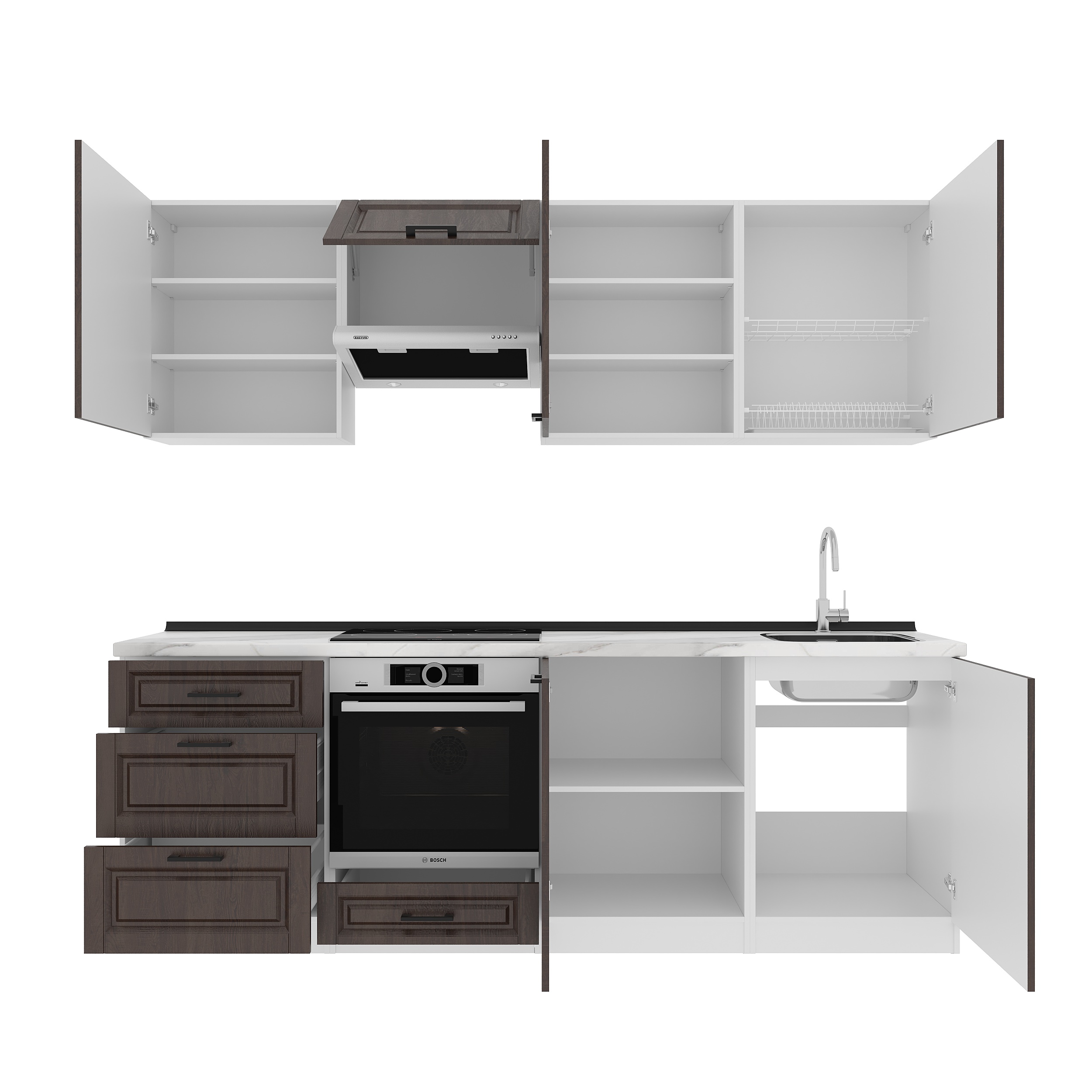 Set bucătărie: Sabina "A" Classic, Marmură, 240 cm