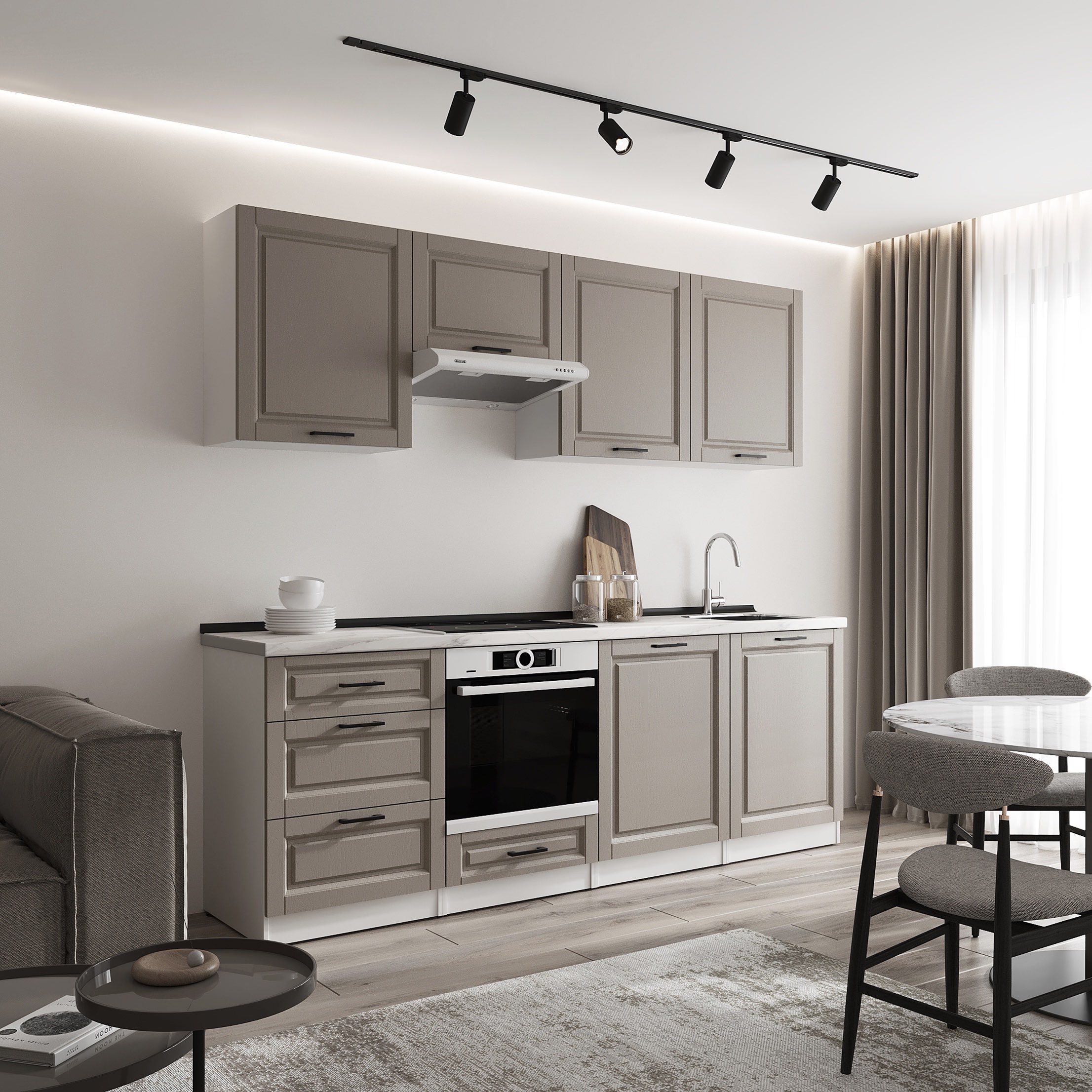 Кухонный гарнитур: Sabina "B" Classic, Мрамор, 240 см
