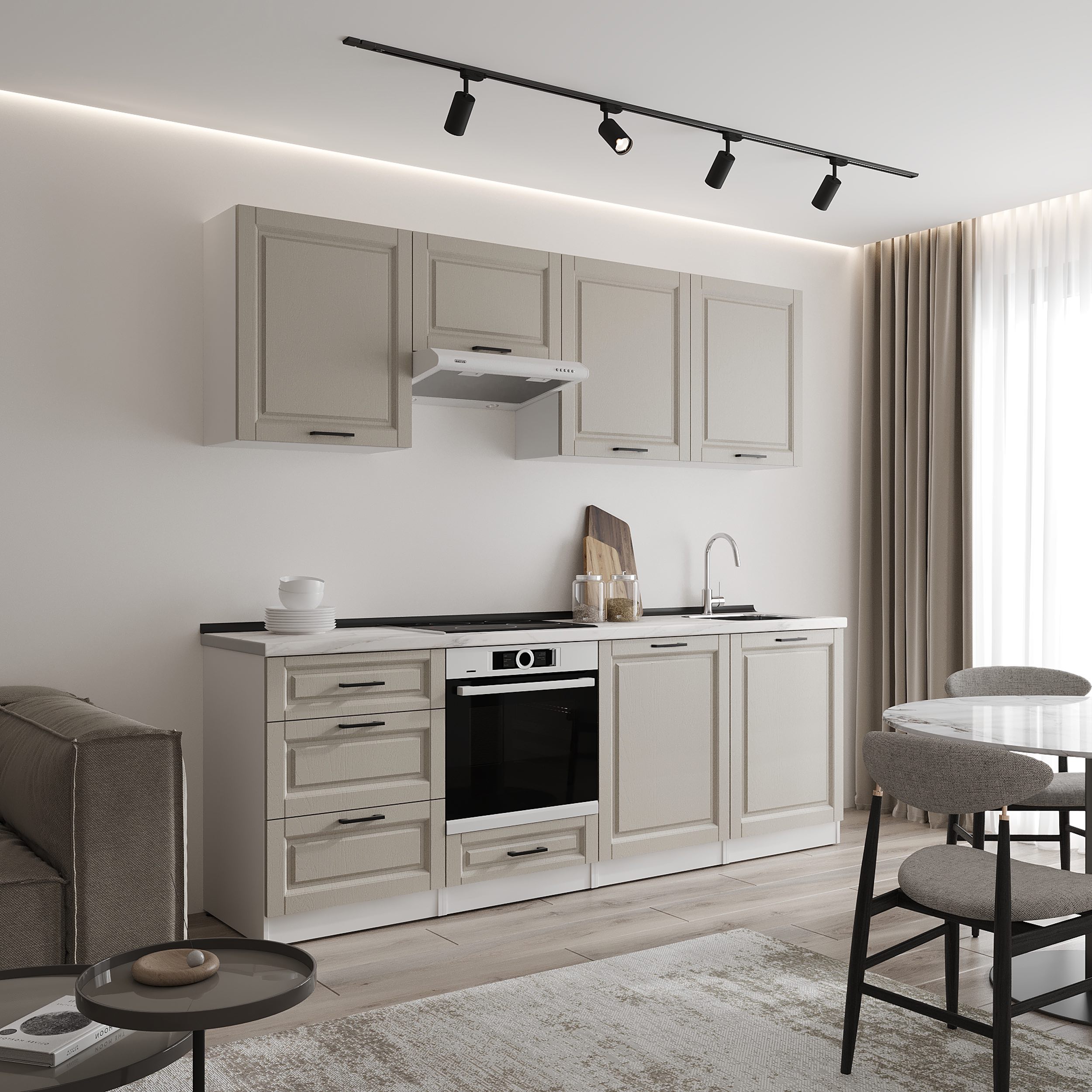 Кухонный гарнитур: Sabina "B" Classic, Мрамор, 240 см