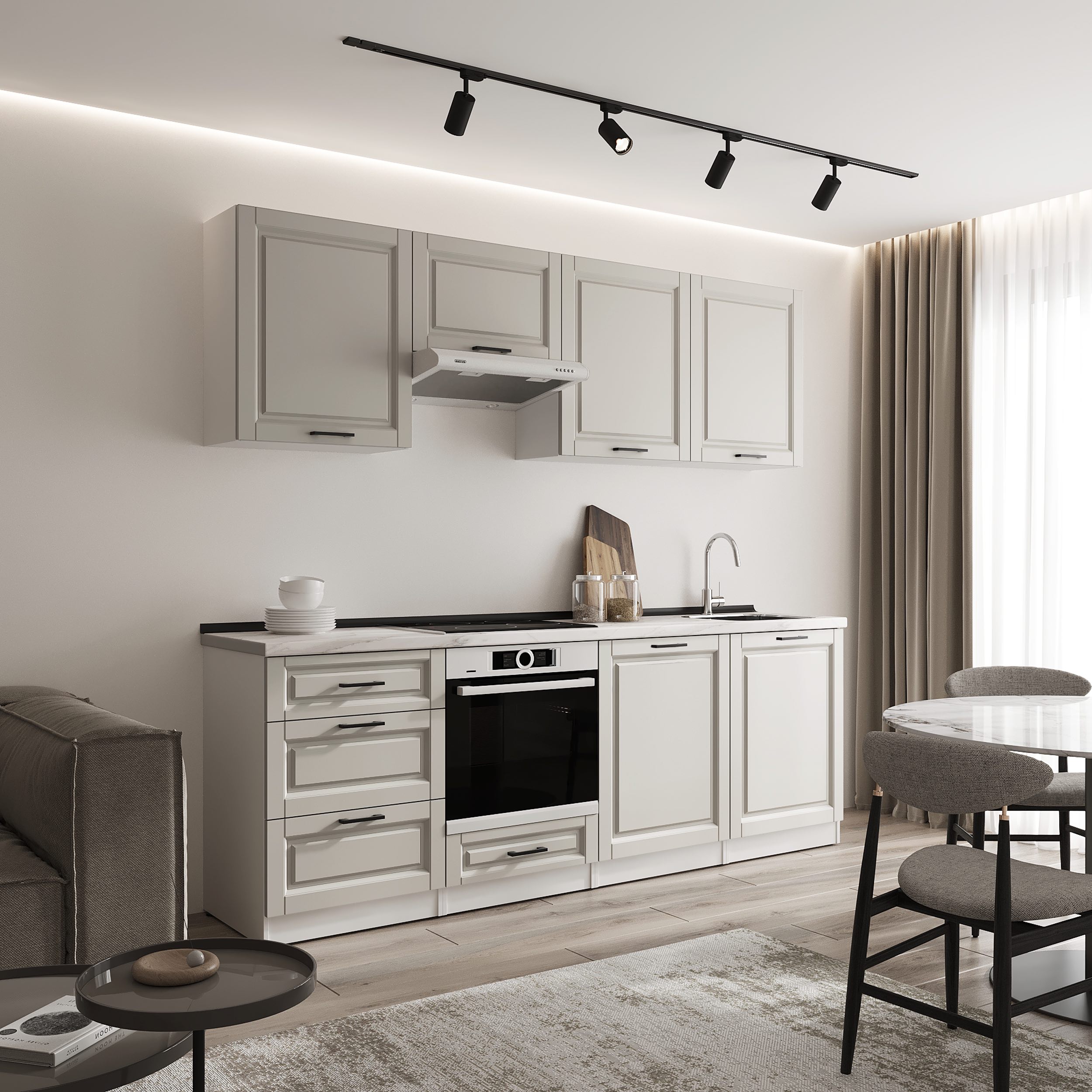 Кухонный гарнитур: Sabina "B" Classic, Мрамор, 240 см