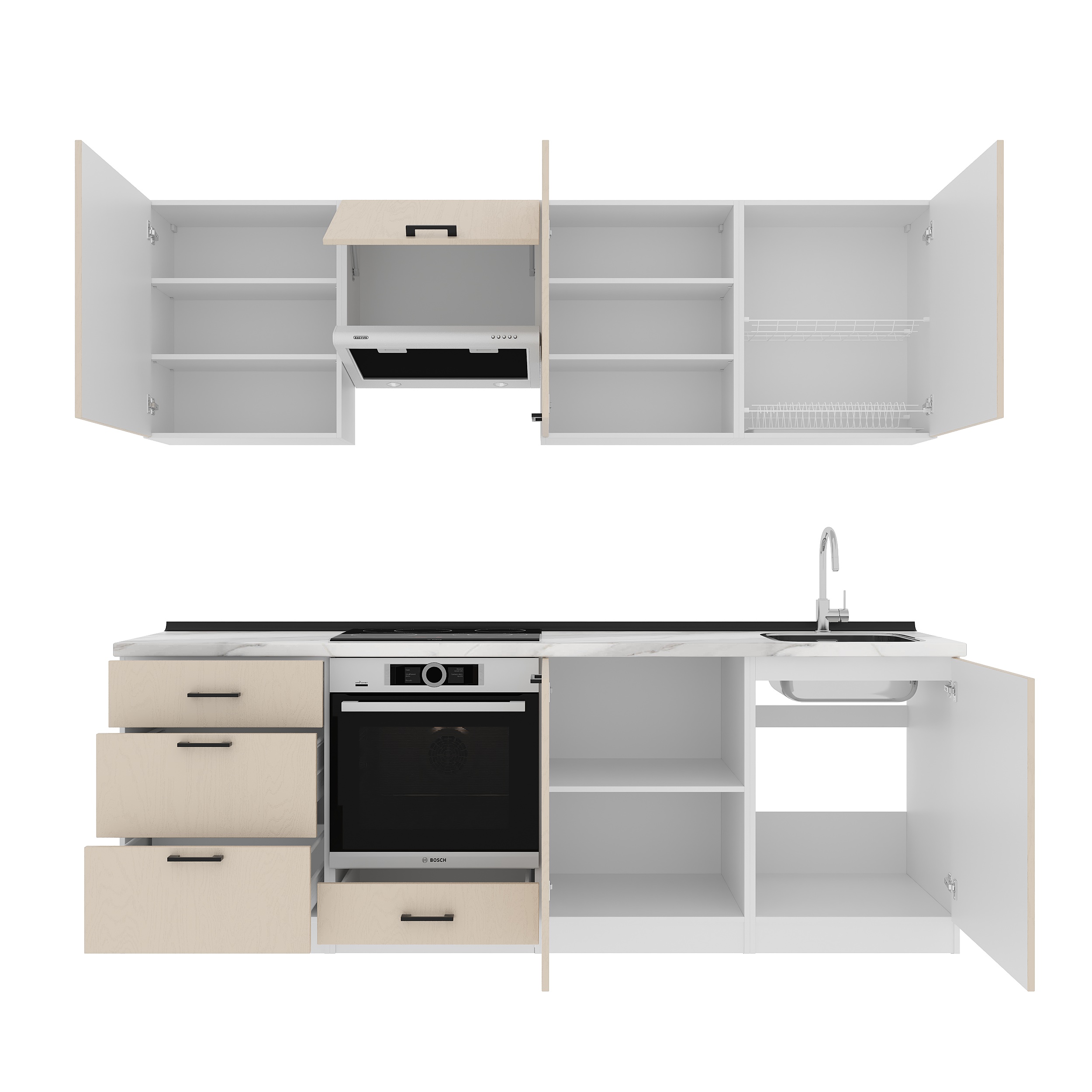 Кухонный гарнитур: Sabina "A" Modern, Мрамор, 240 см