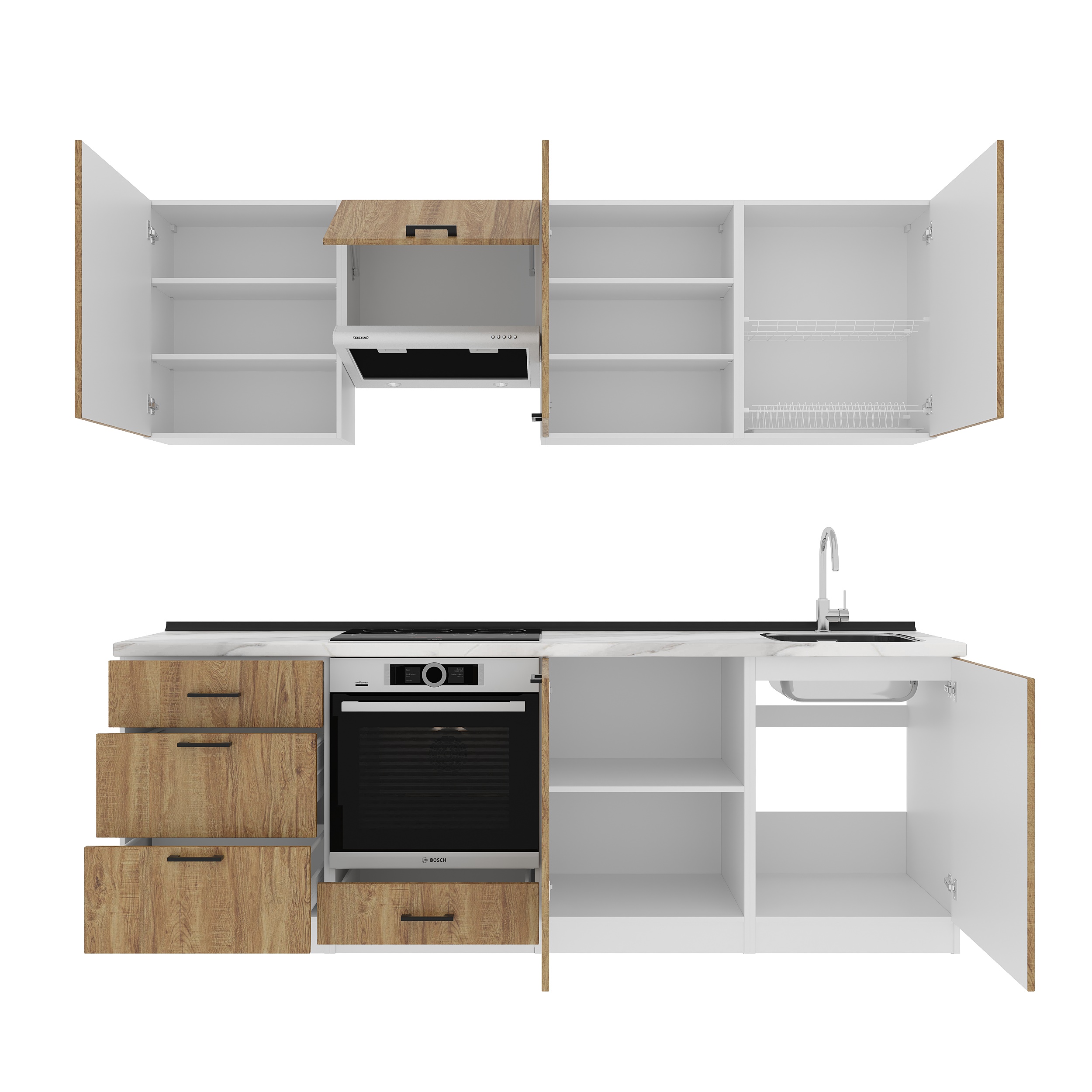 Кухонный гарнитур: Sabina "A" Modern, Мрамор, 240 см