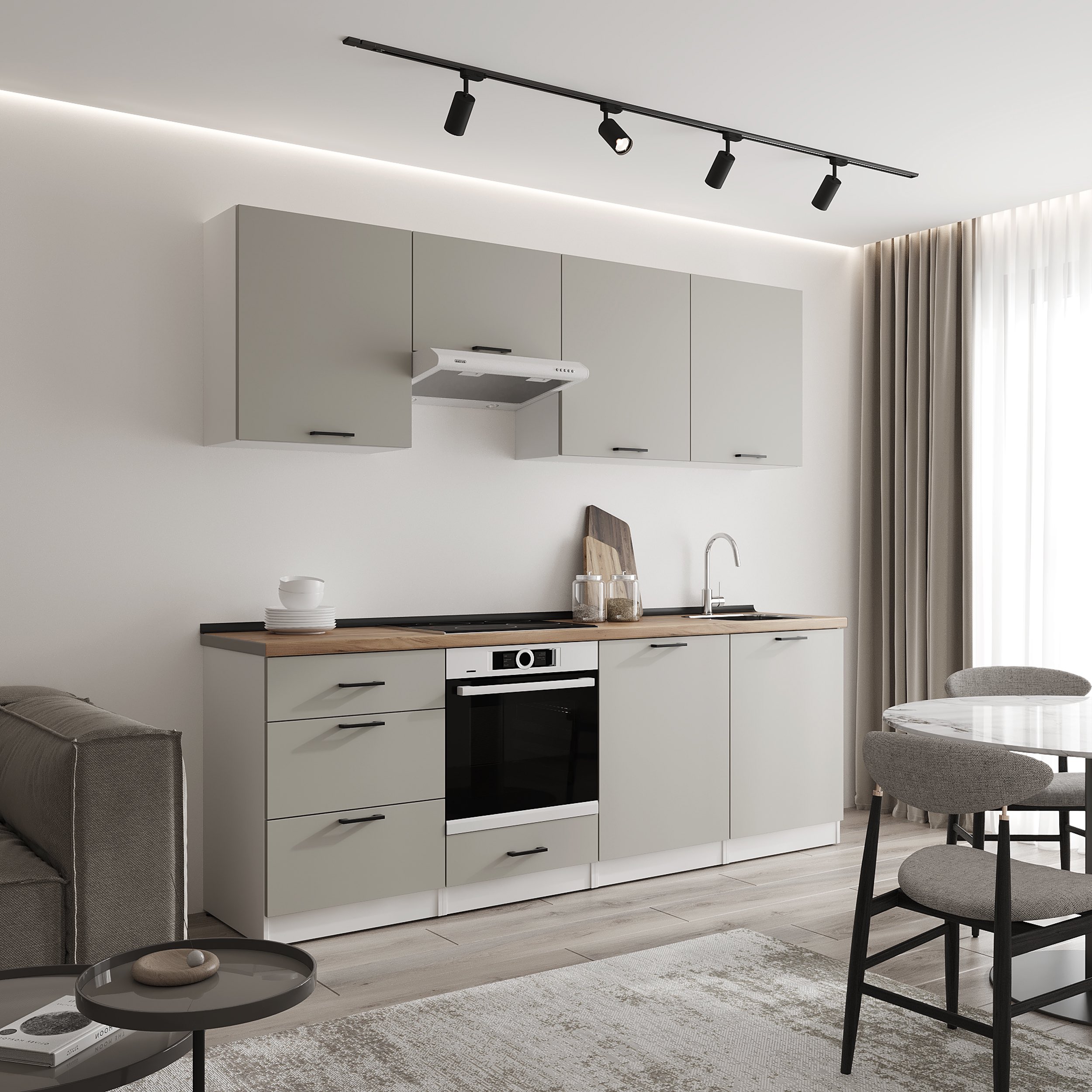 Кухонный гарнитур: Sabina "A" Modern, Золотой Дуб, 240 см