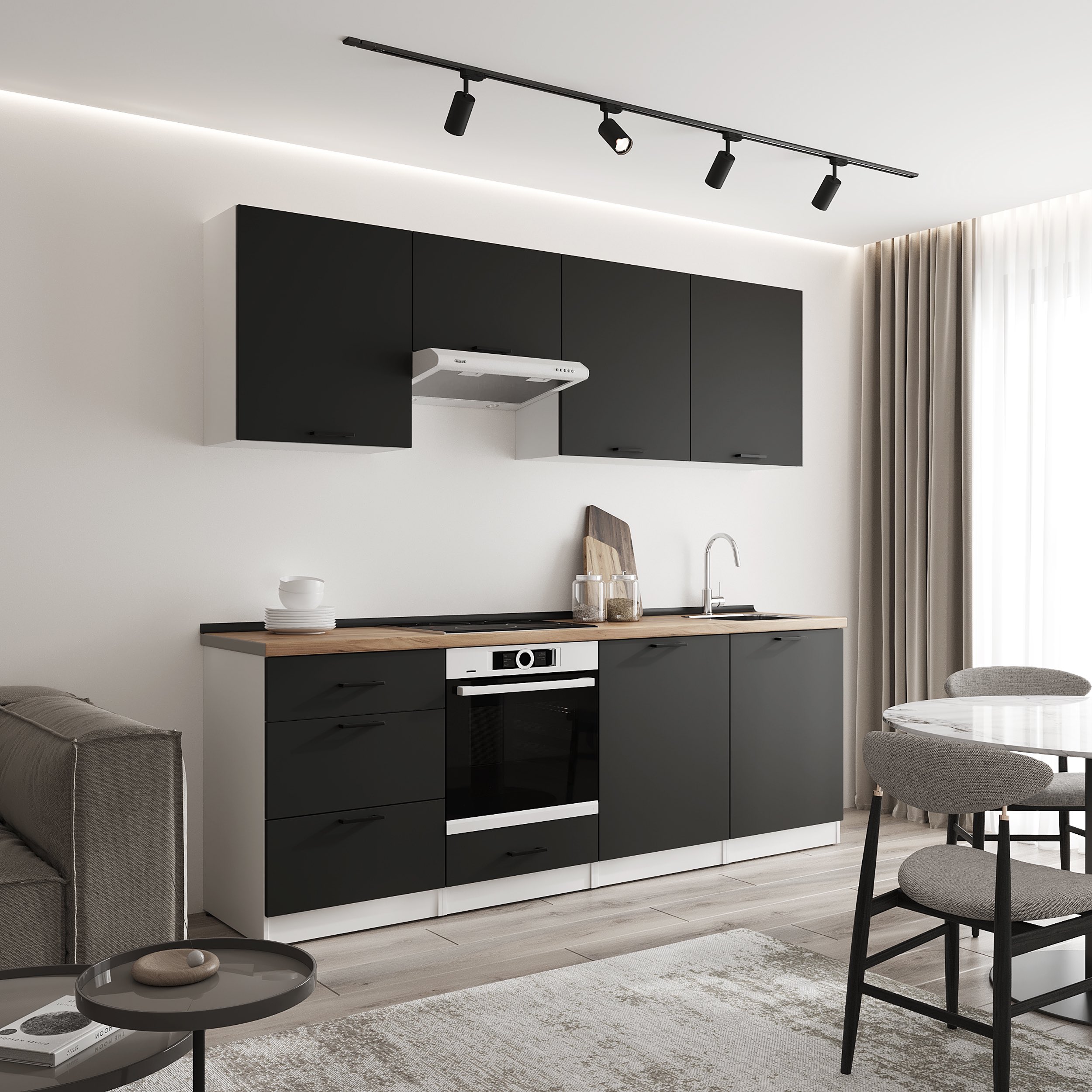 Кухонный гарнитур: Sabina "A" Modern, Золотой Дуб, 240 см