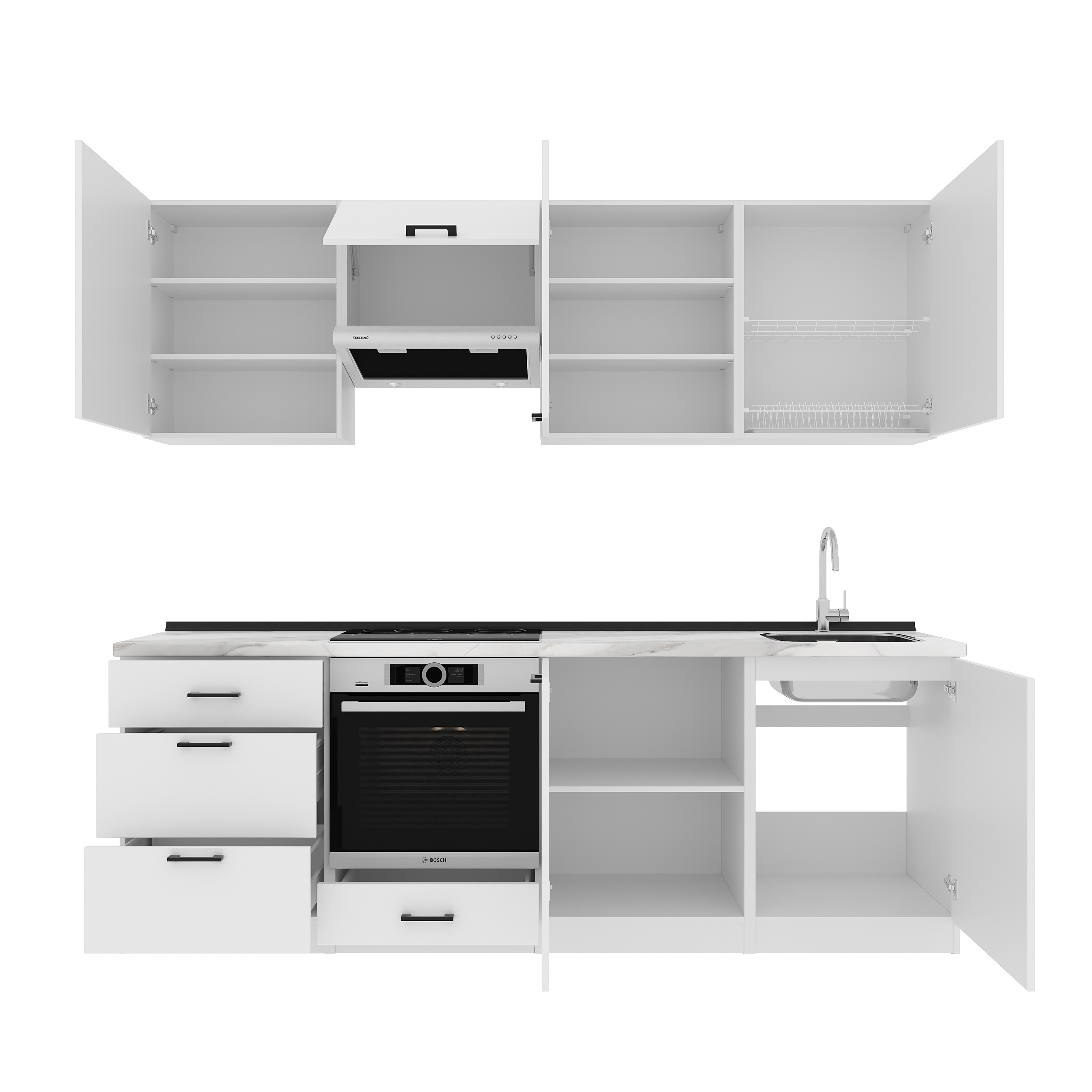 Кухонный гарнитур: Sabina "A" Modern, Мрамор, 240 см