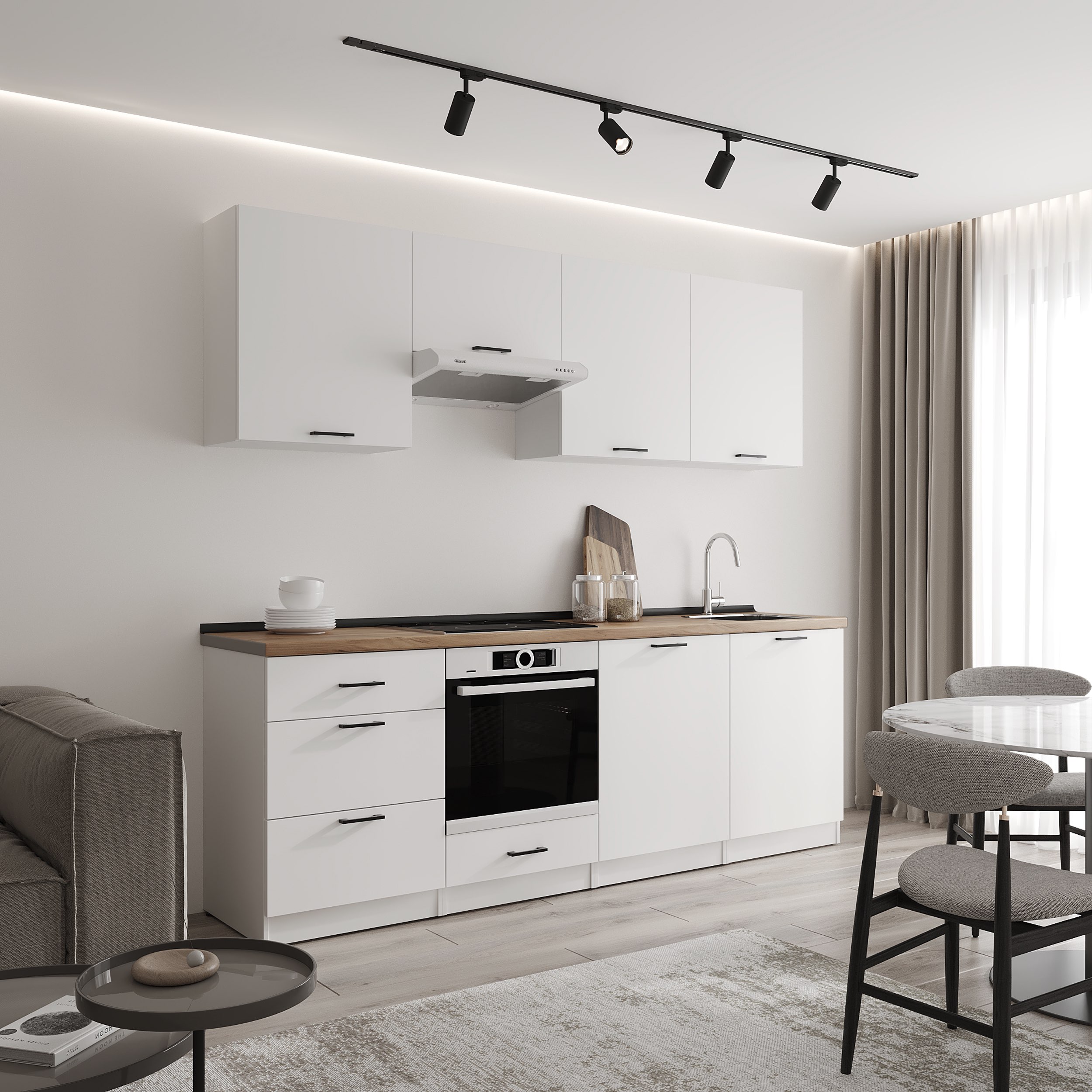 Кухонный гарнитур: Sabina "A" Modern, Золотой Дуб, 240 см