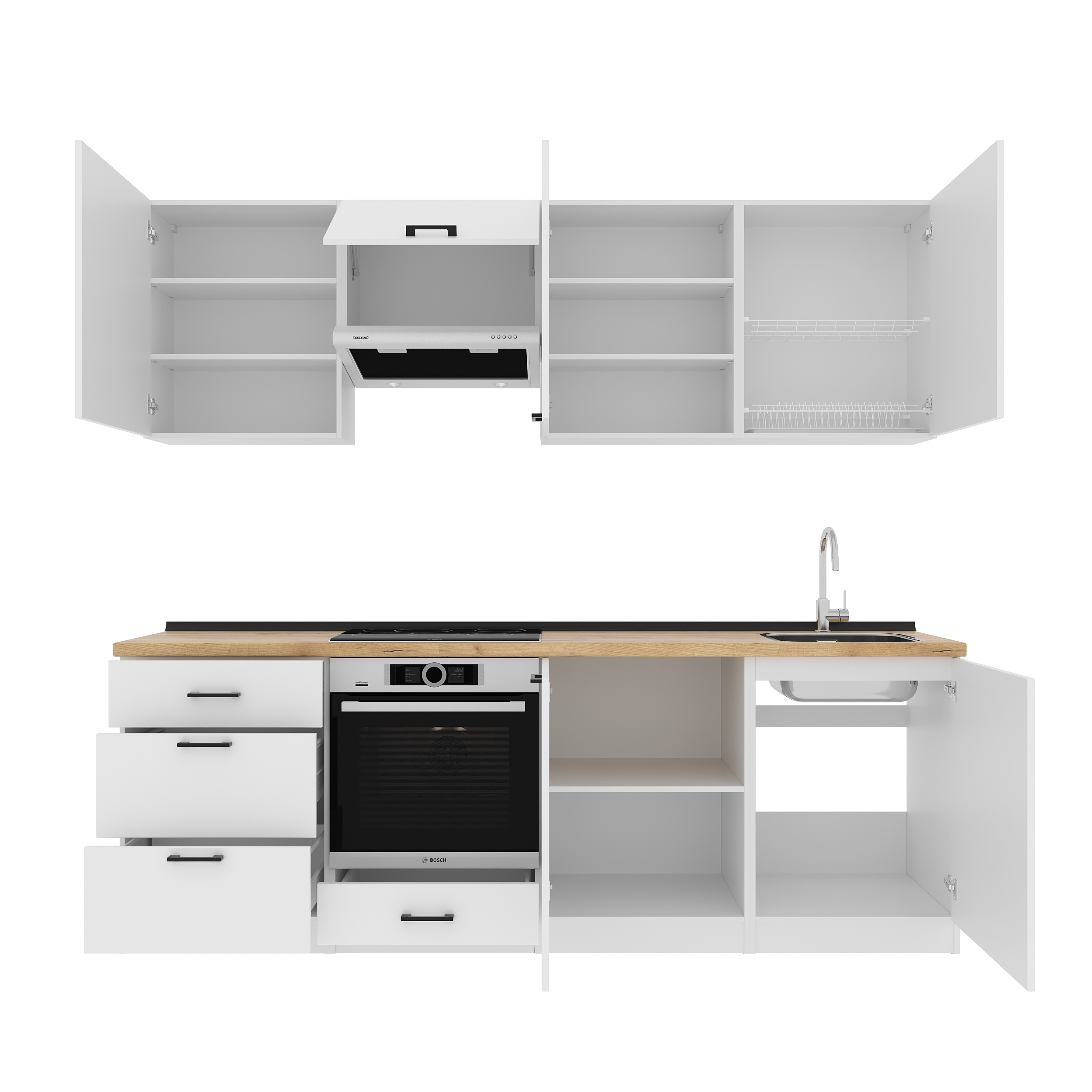 Кухонный гарнитур: Sabina "A" Modern, Золотой Дуб, 240 см