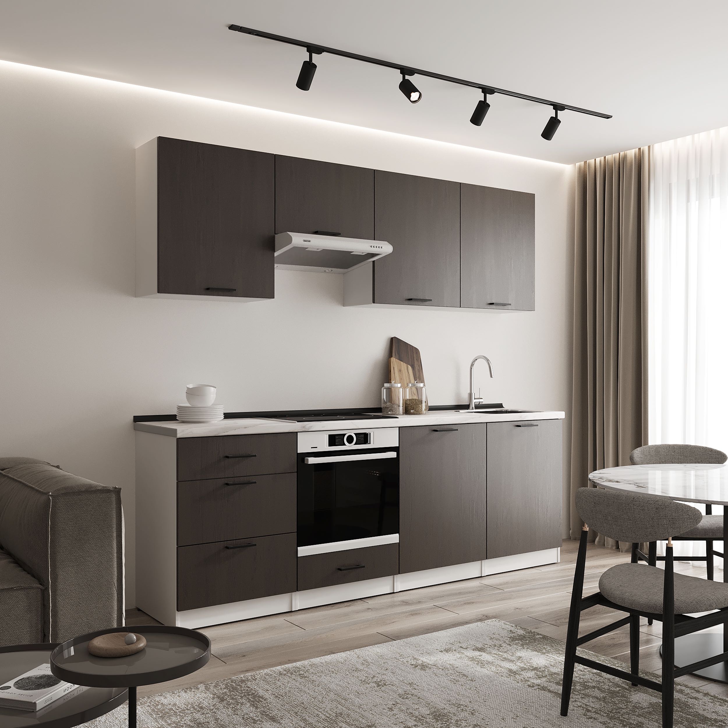 Кухонный гарнитур: Sabina "B" Modern, Мрамор, 240 см