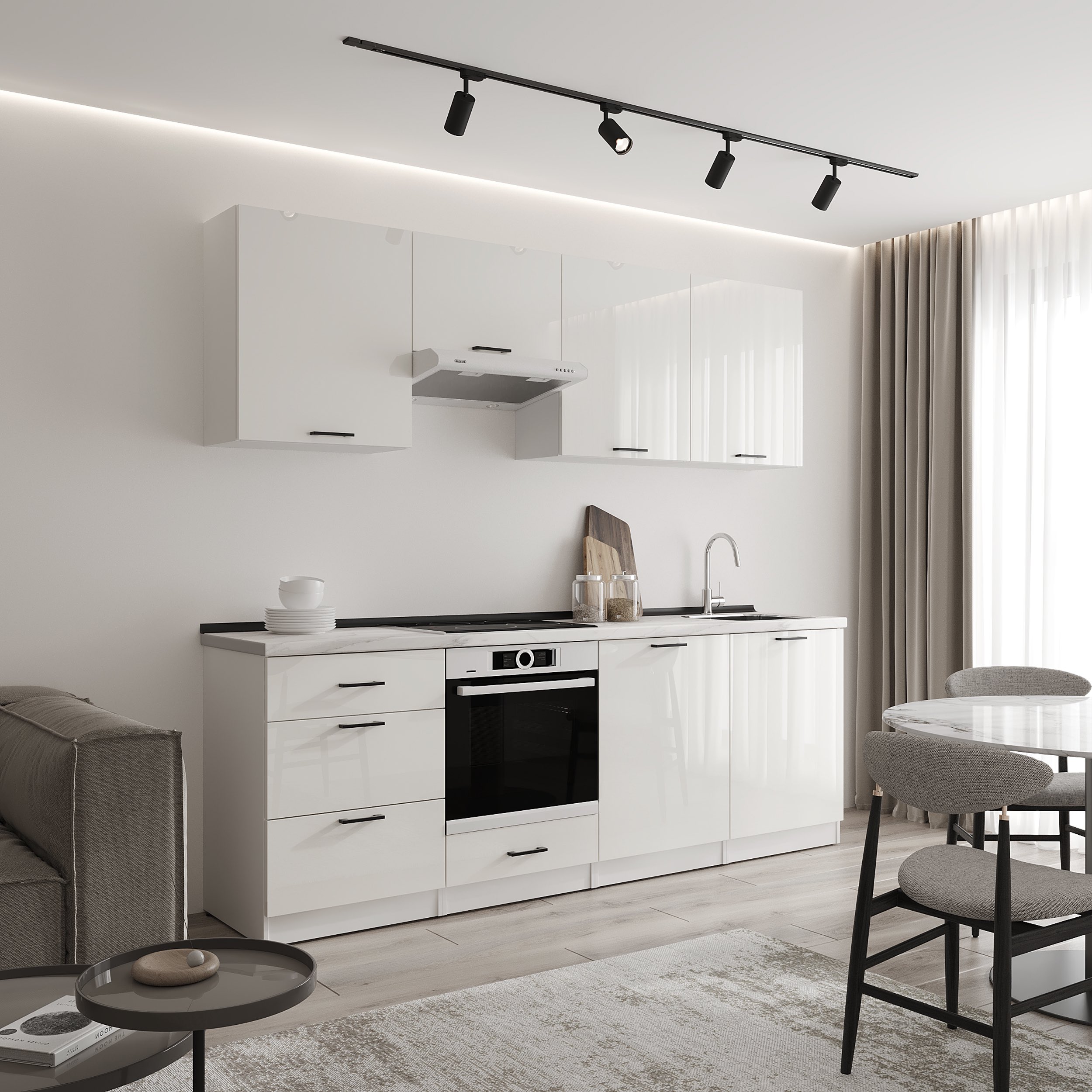Кухонный гарнитур: Sabina "B" Modern, Мрамор, 240 см