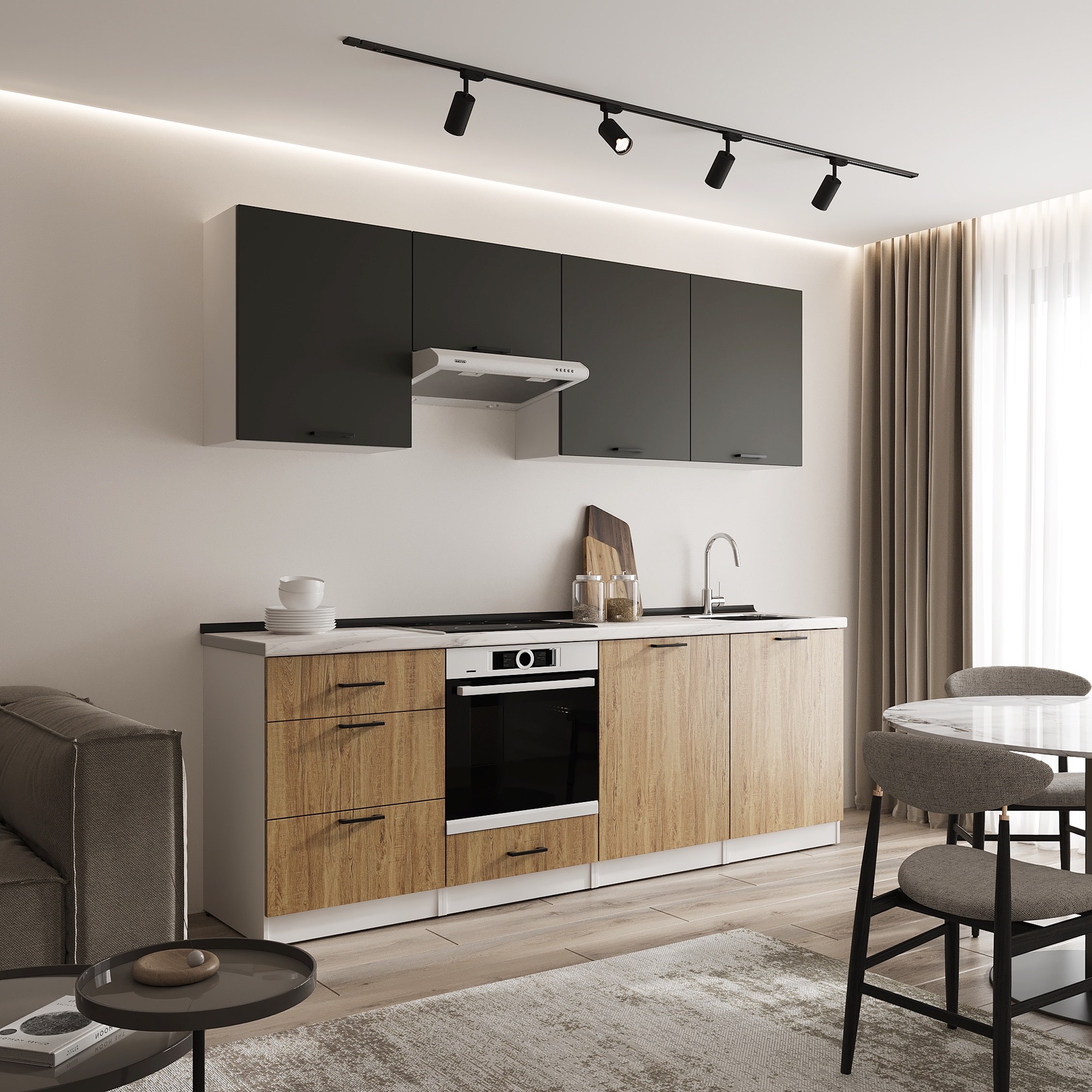 Кухонный гарнитур: Sabina "B" Modern, Мрамор, 240 см