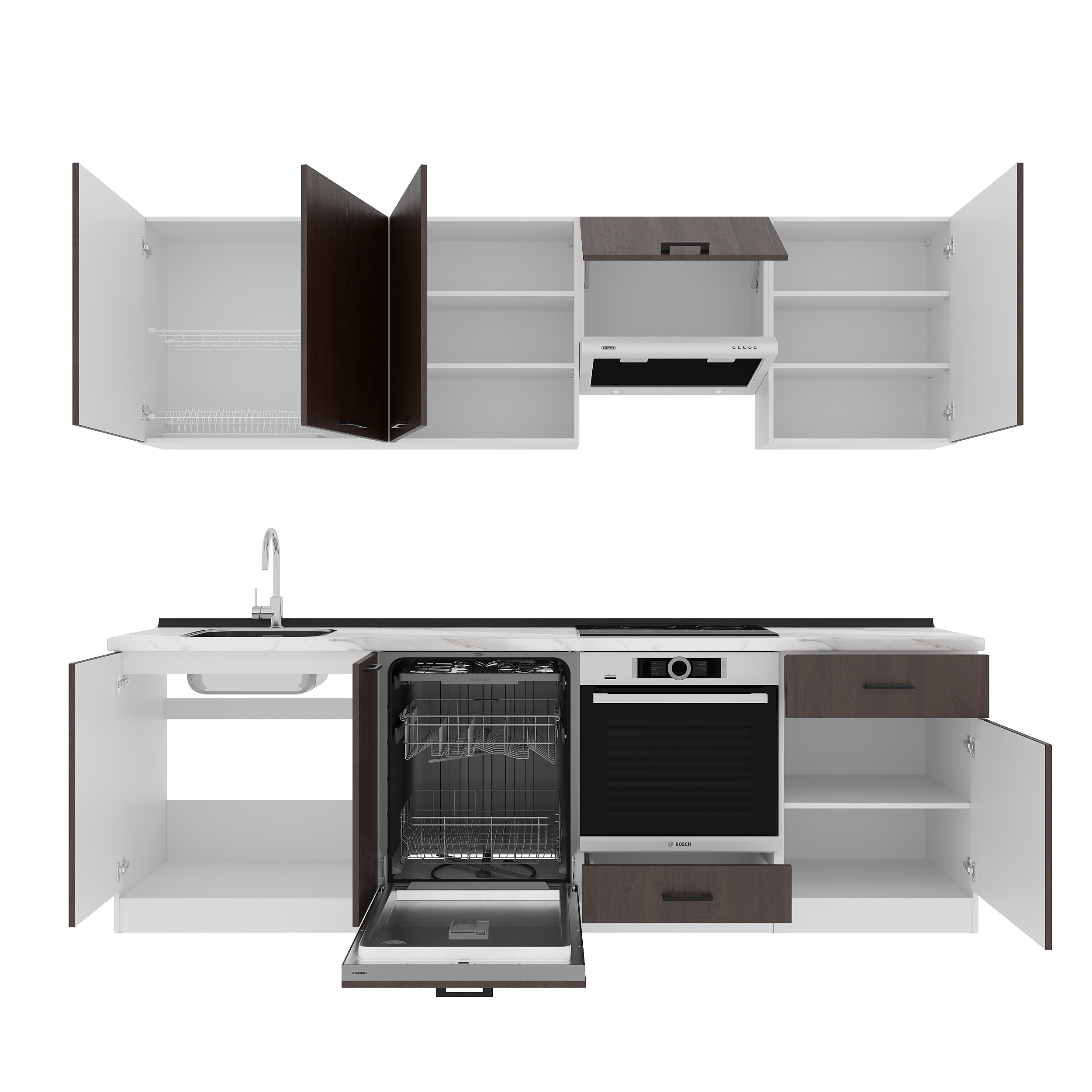 Set bucătărie: Vincento "A" Modern, Marmură, 260 cm