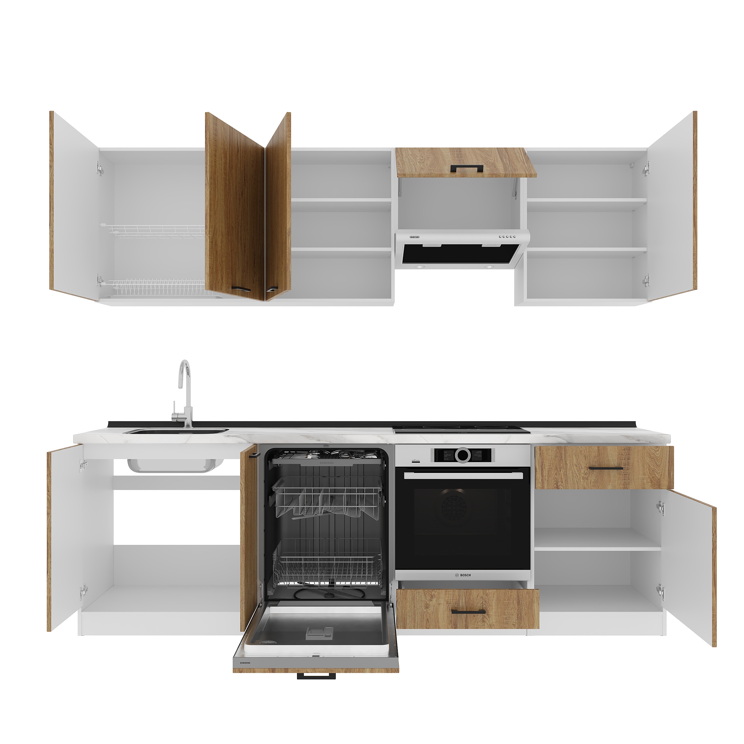 Set bucătărie: Vincento "A" Modern, Marmură, 260 cm