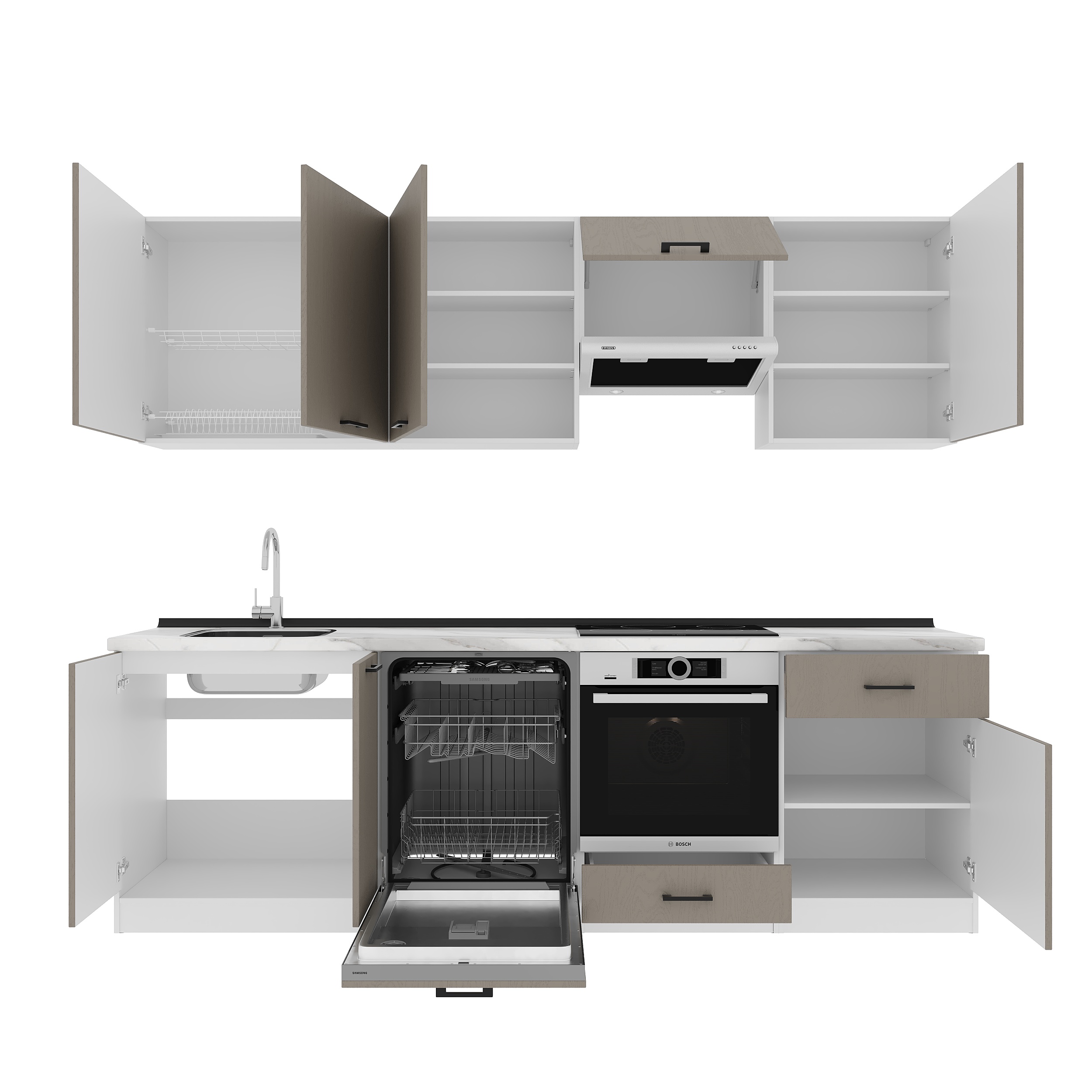 Set bucătărie: Vincento "A" Modern, Marmură, 260 cm