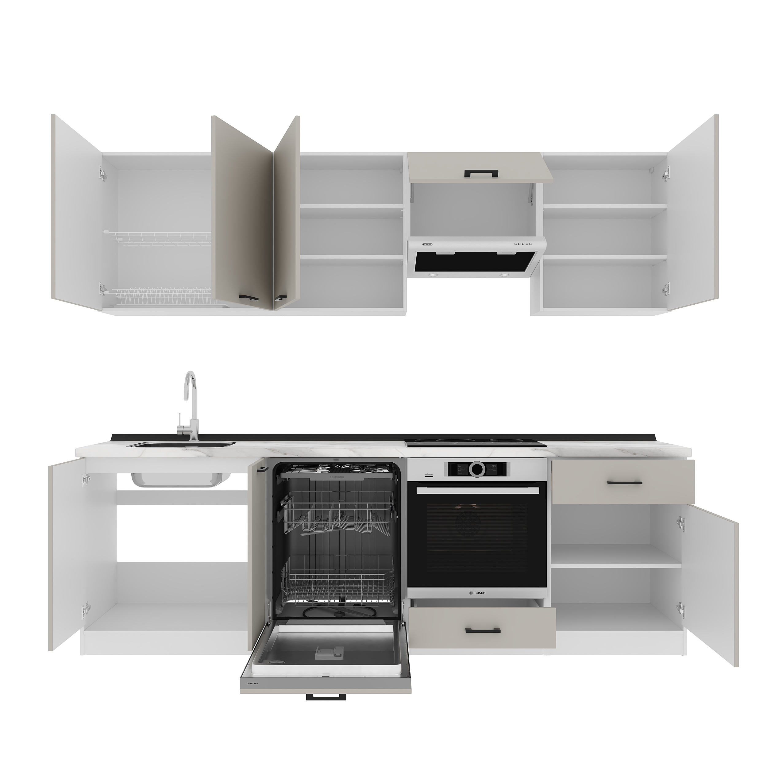 Set bucătărie: Vincento "A" Modern, Marmură, 260 cm