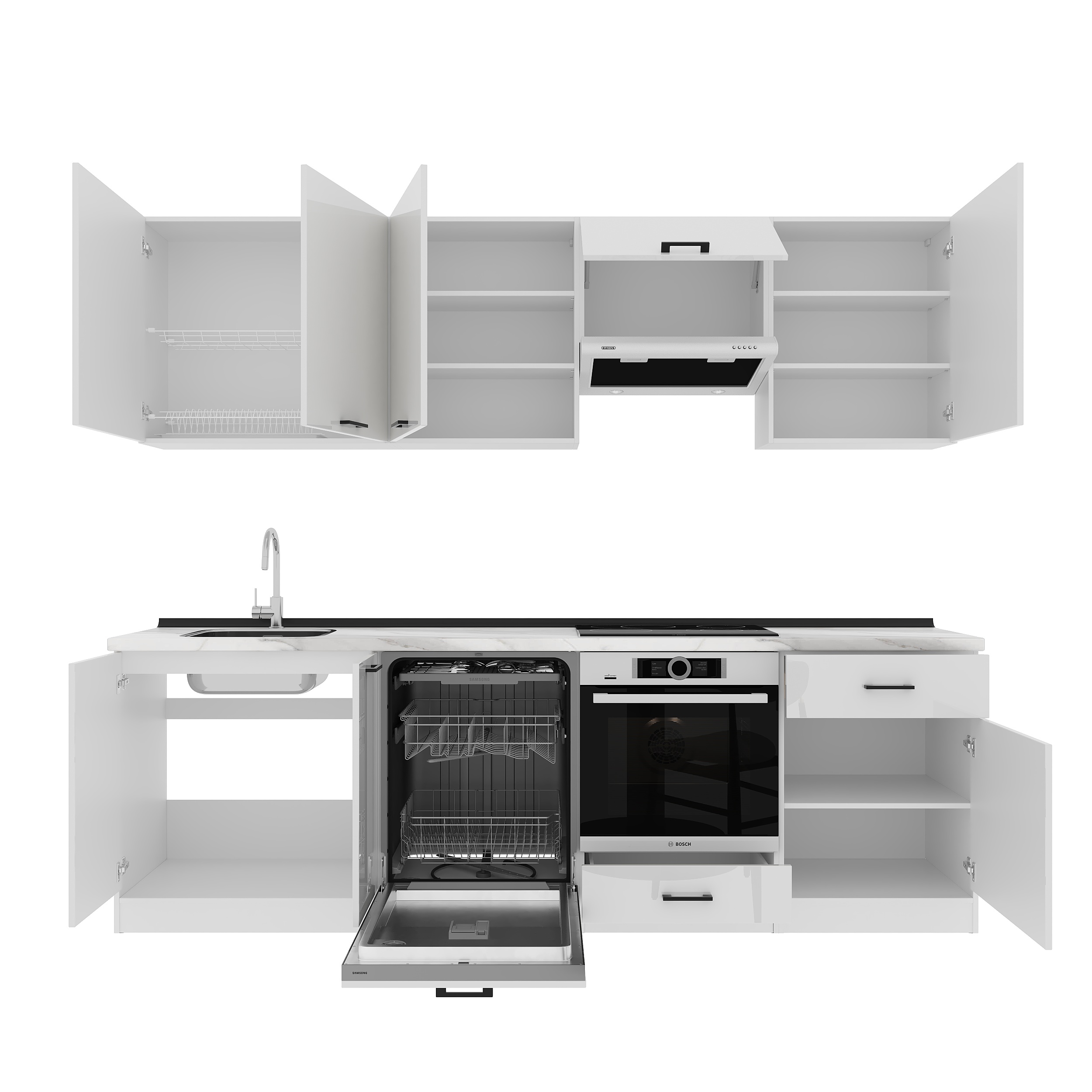 Set bucătărie: Vincento "A" Modern, Marmură, 260 cm
