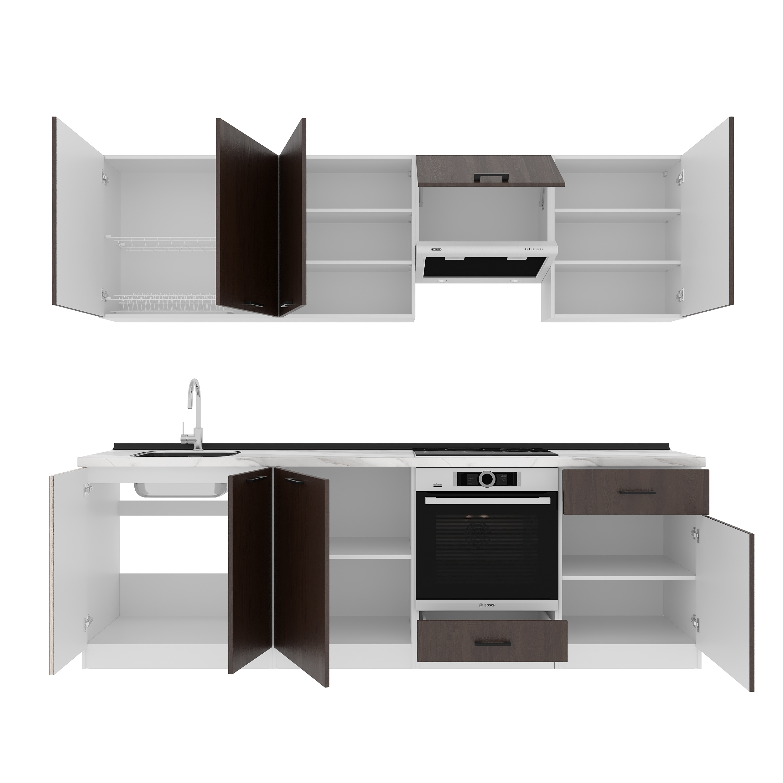 Kitchen: Vincento "B" Modern, Marble, 260 cm