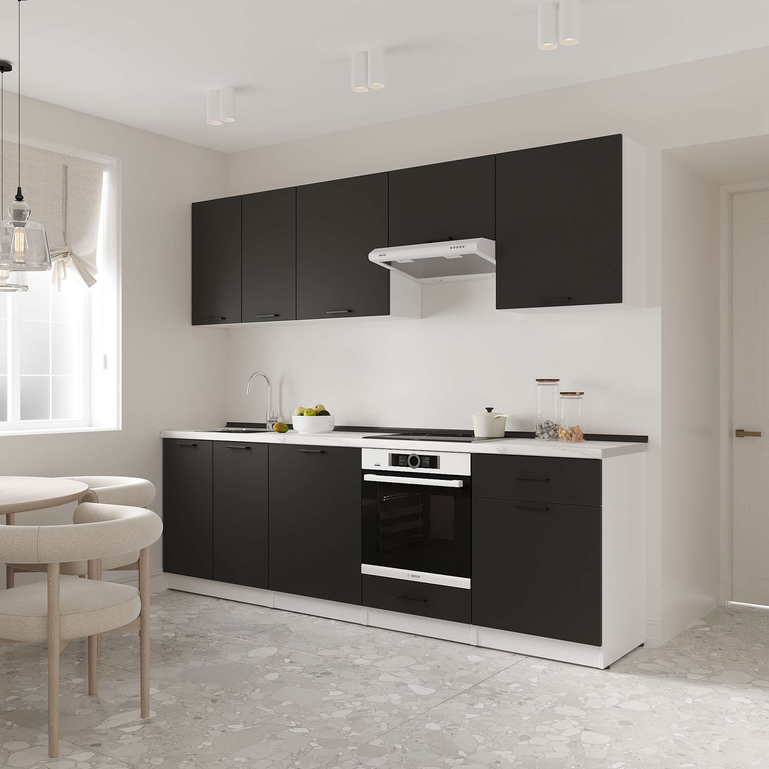 Кухонный гарнитур: Vincento "B" Modern, Мрамор, 260 см
