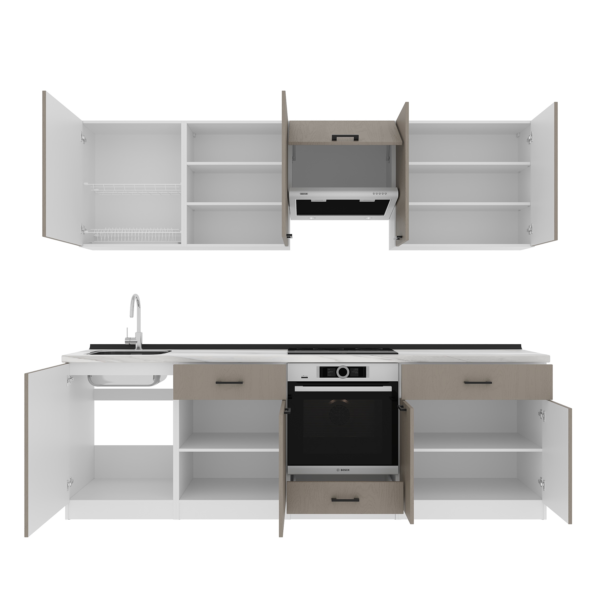 Set bucătărie: Vincento "C" Modern, Marmură, 260 cm