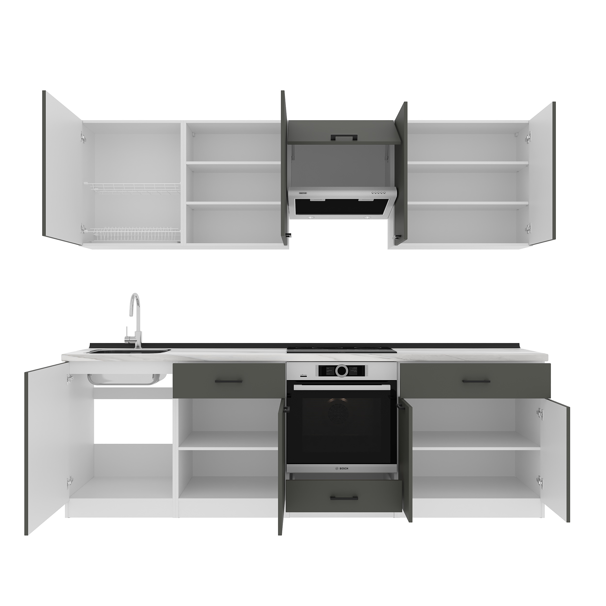 Set bucătărie: Vincento "C" Modern, Marmură, 260 cm