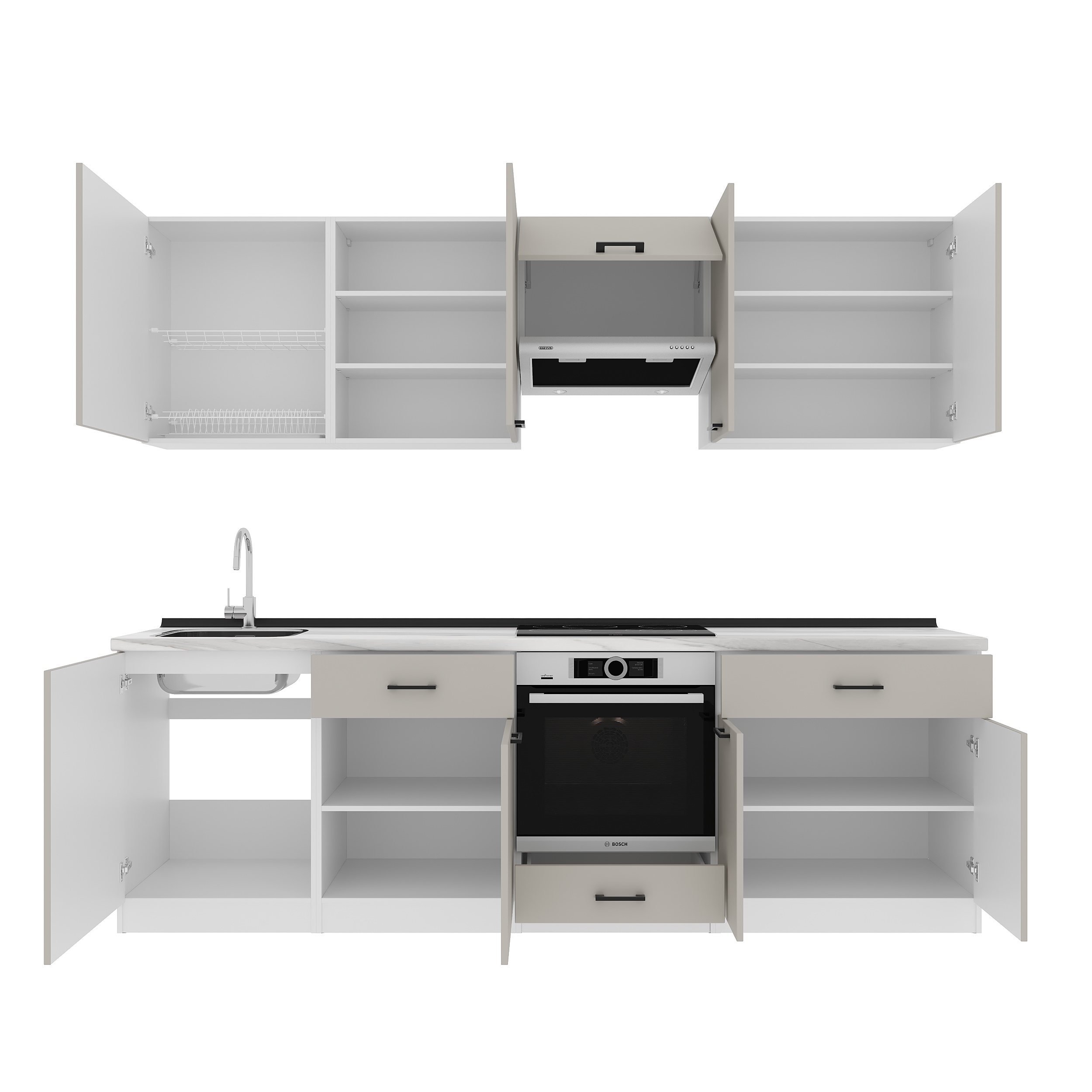 Set bucătărie: Vincento "C" Modern, Marmură, 260 cm