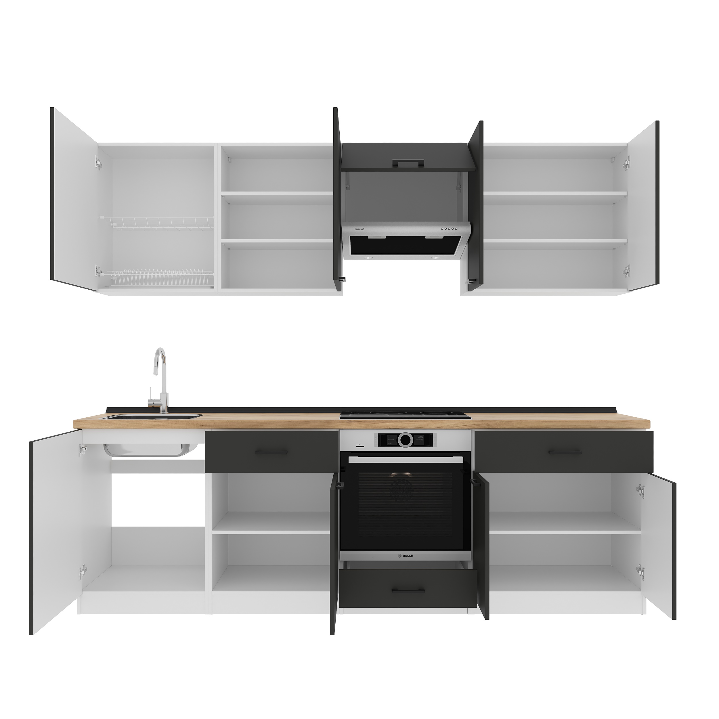 Кухонный гарнитур: Vincento "C" Modern, Золотой Дуб, 260 см