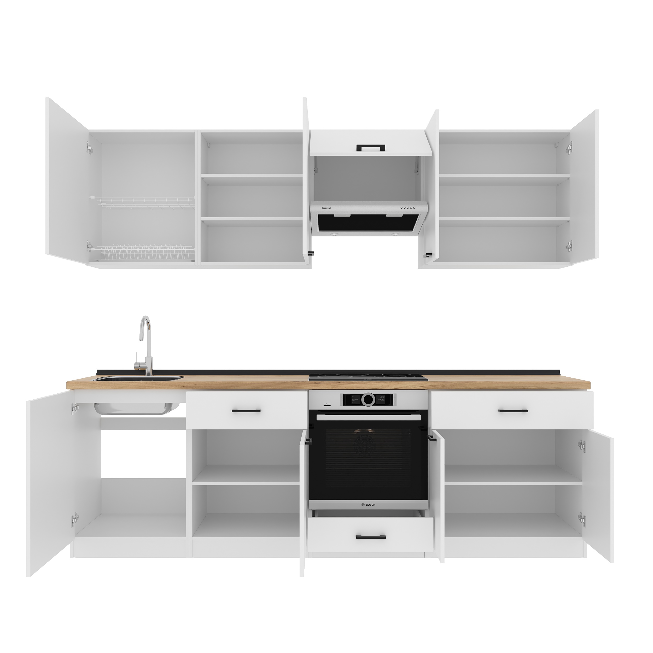 Set bucătărie: Vincento "C" Modern, Stejar Auriu, 260 cm