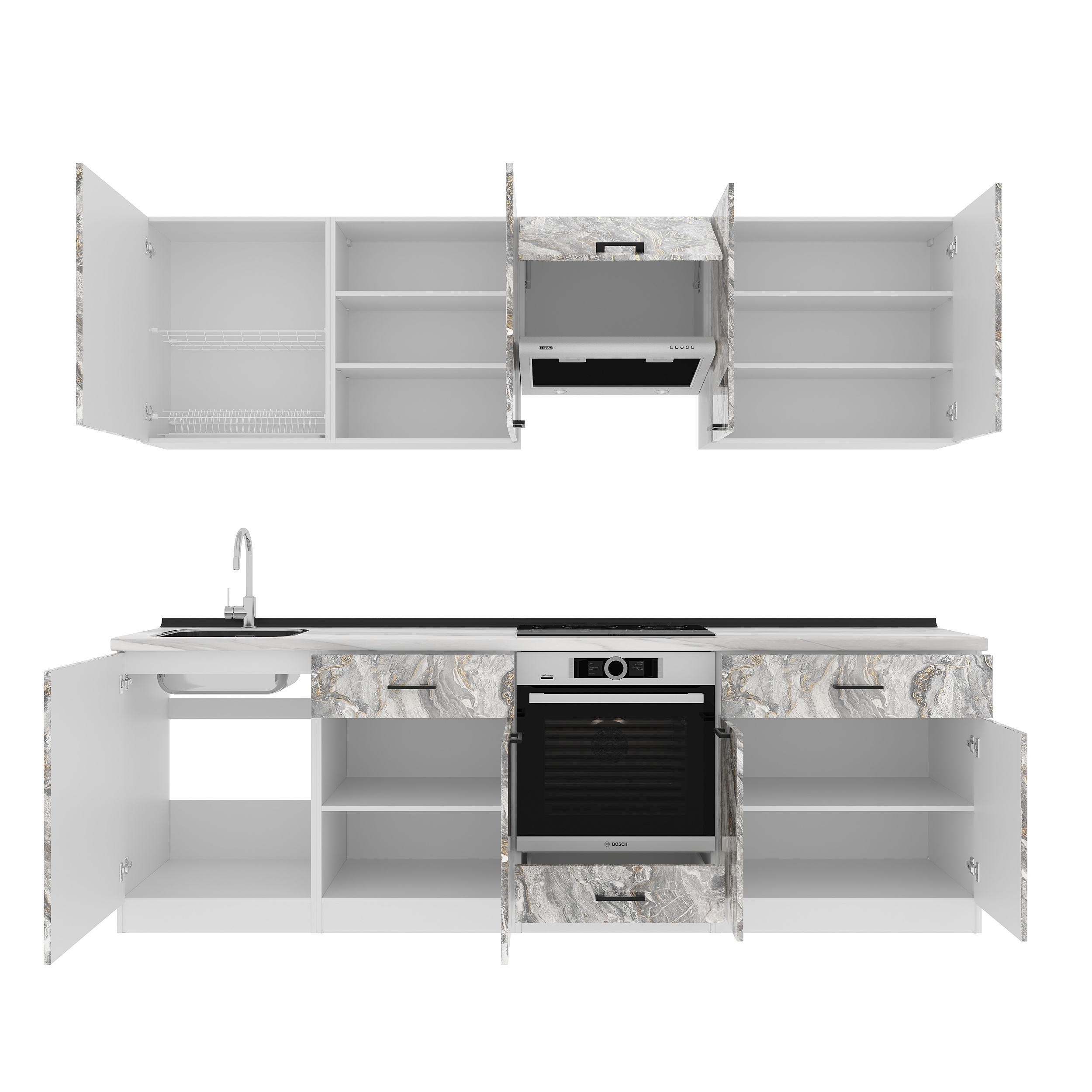 Set bucătărie: Vincento "C" Modern, Marmură, 260 cm