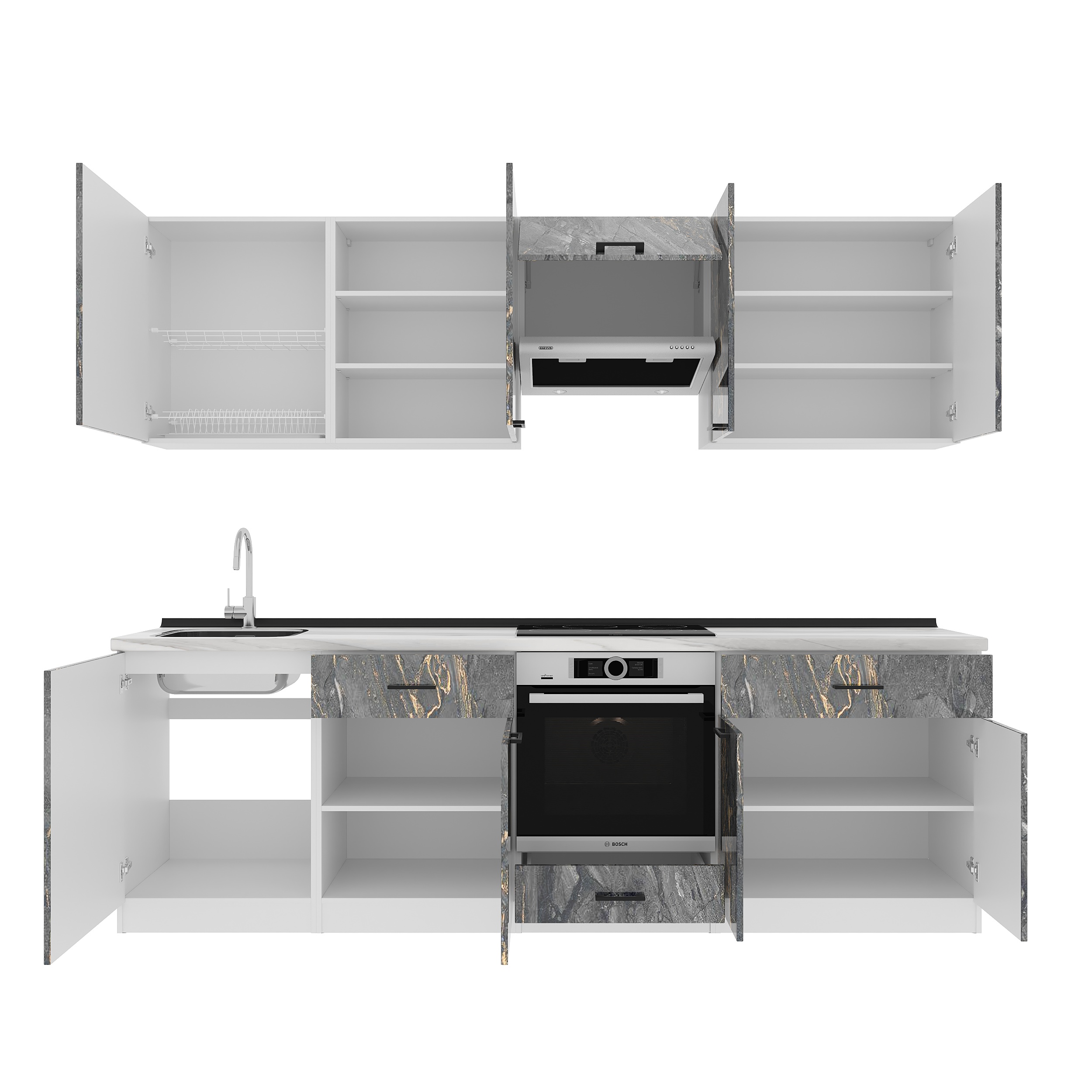 Set bucătărie: Vincento "C" Modern, Marmură, 260 cm