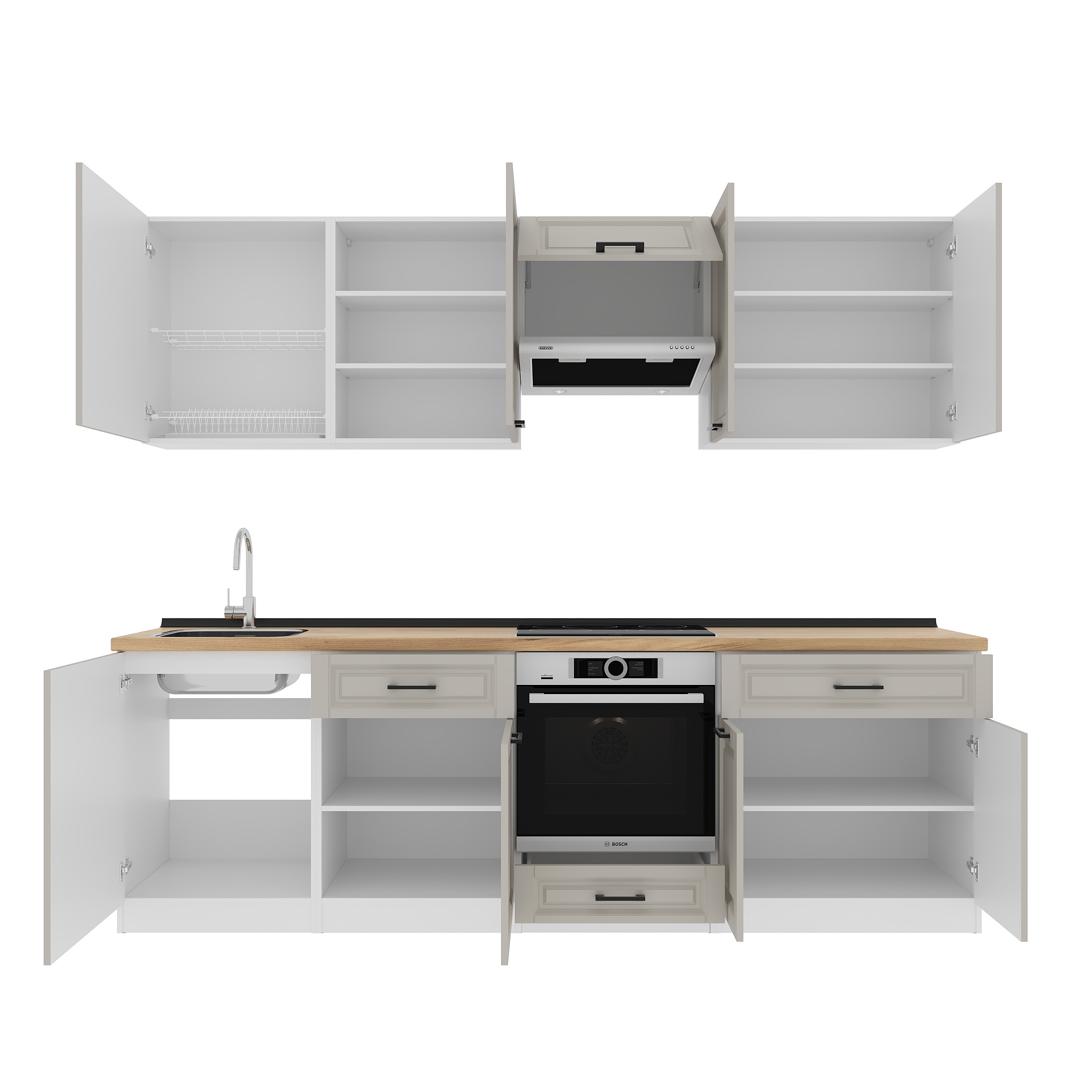 Set bucătărie: Vincento "C" Classic, Stejar Auriu, 260 cm