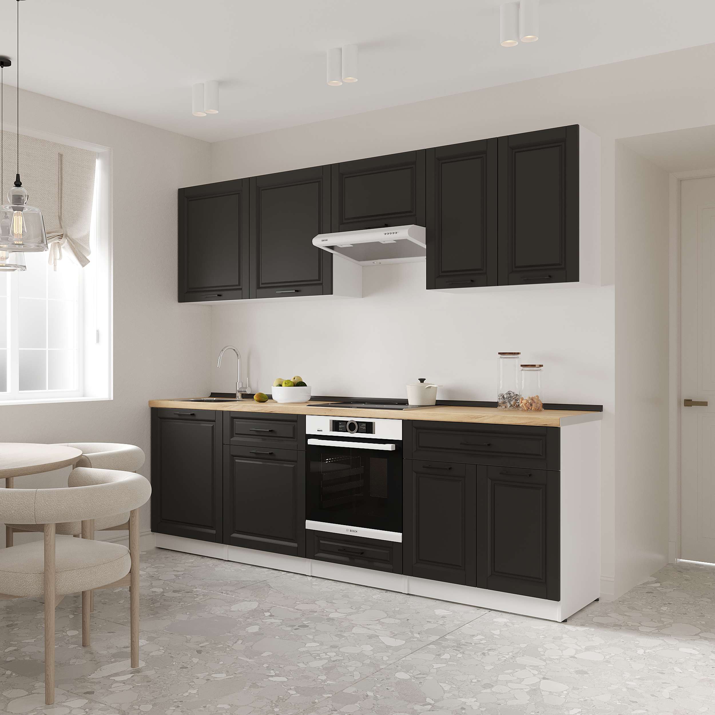 Kitchen: Vincento "C" Classic, Gold Oak, 260 cm