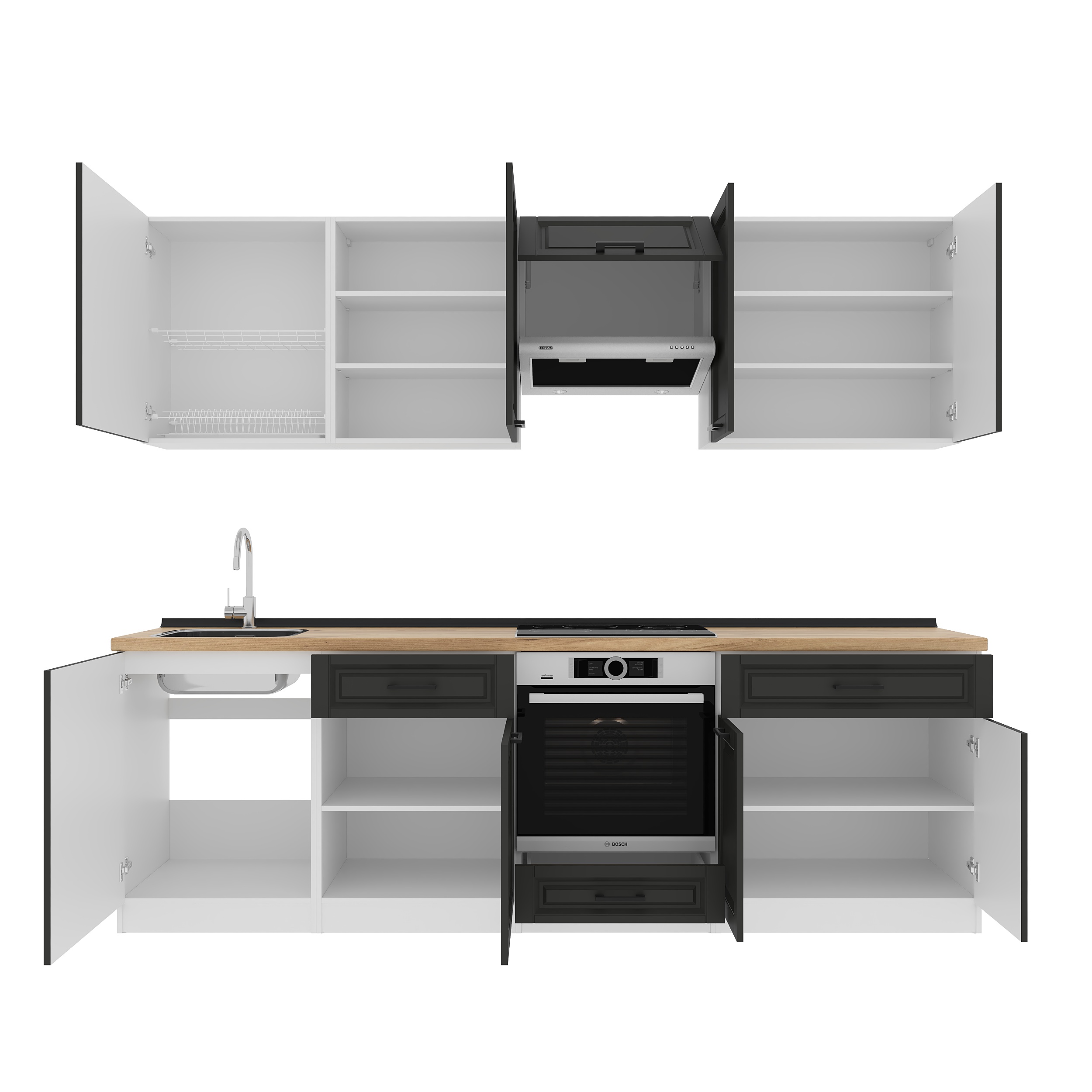 Kitchen: Vincento "C" Classic, Gold Oak, 260 cm