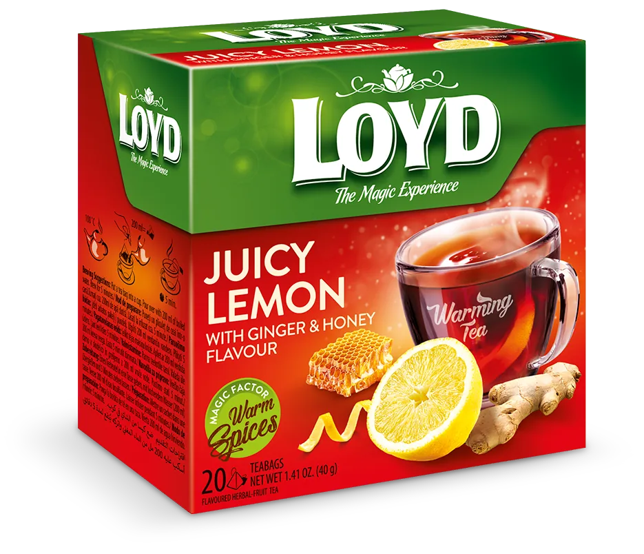 LOYD Warmig Tea Juicy Lemon with Ginger & Honey, 20 pac