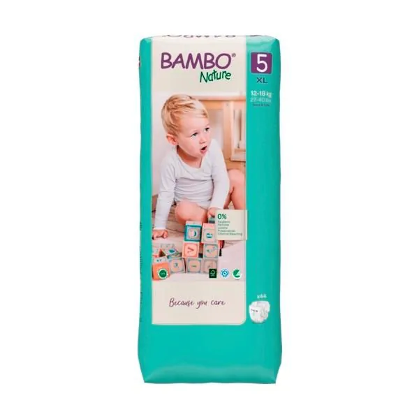 Scutece Bambo Nature 5  (12-18 kg), 44 buc