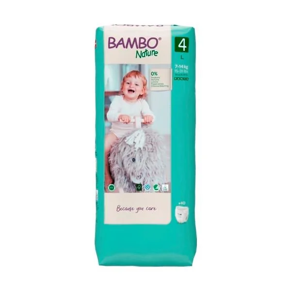 Scutec-chiloțel Bambo Nature 4, 7-14 kg, 40 buc