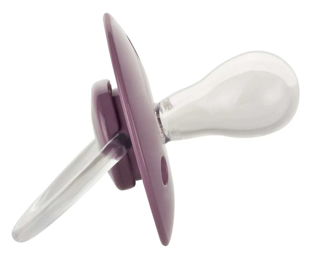 ”Baby-Nova” Suzetă rotundă cu inel, 0 luni+, Silicon, fără BPA, 2 buc. cu cutie pentru sterilizare (20009)