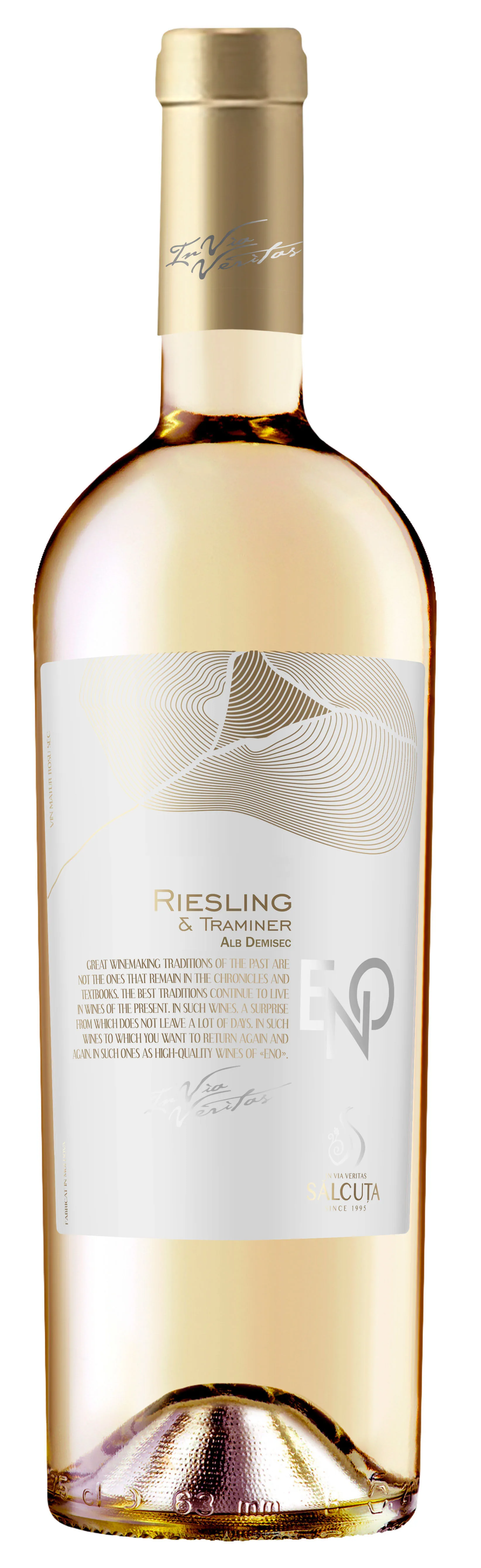 Vin Sălcuța ENO Riesling și Traminer, demisec alb, 0.75 L