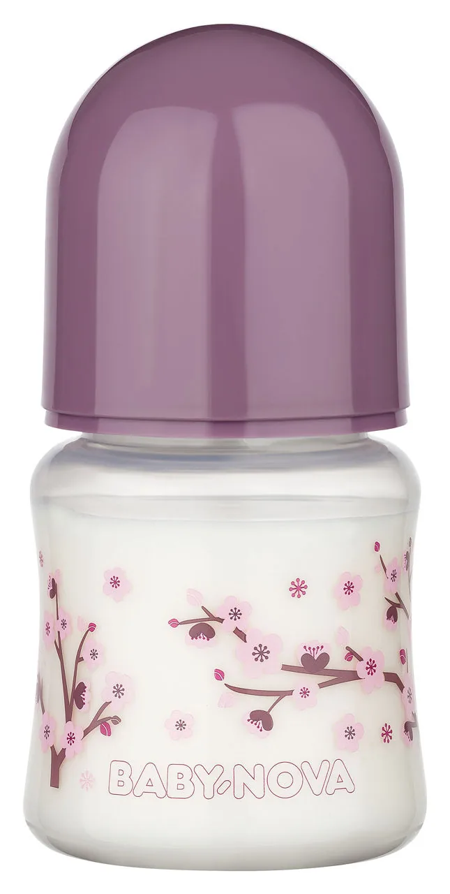 ”Baby-Nova” Biberon din silicon cu gât larg, 150 ml, 0 - 24 luni, debit lent, fără BPA, cu tetină suplimentară, 1 buc