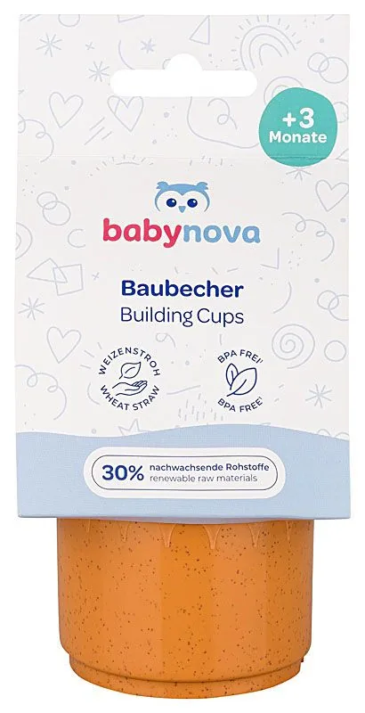 Baby-Nova, Set cupe pentru construit/stivuit, 8buc, 3luni+  (32504)