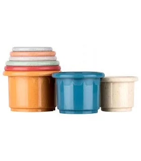 Baby-Nova, Set cupe pentru construit/stivuit, 8buc, 3luni+  (32504)
