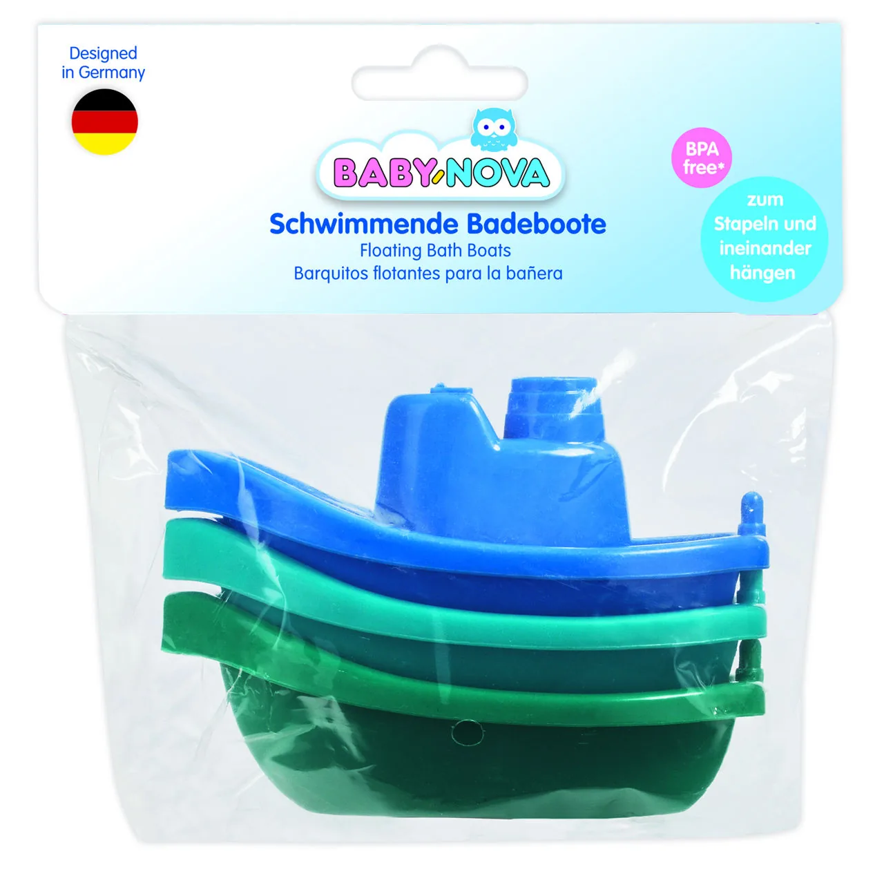 ”Baby-Nova” Bărci plutitoare pentru baie, fără BPA, set de 3 buc. (31138)