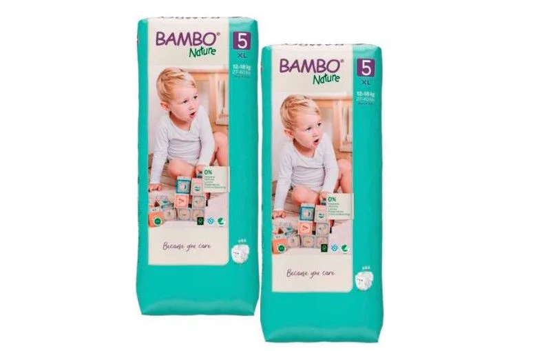 Set Scutece Bambo Nature 5  (12-18 kg), 88buc  (2x44buc)