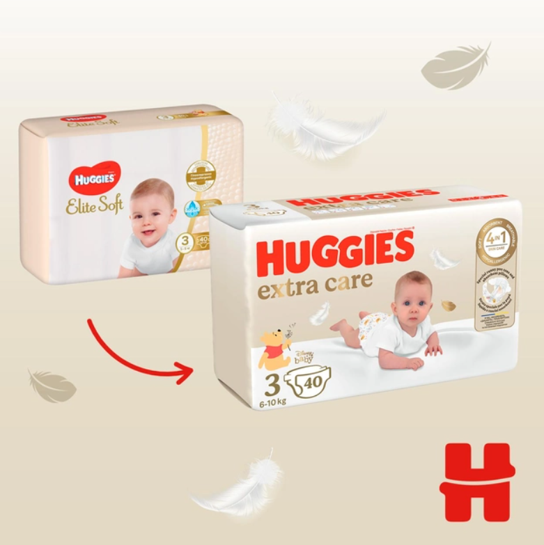 Scutece Huggies Extra Care Jumbo 3 (6-10 kg), 40 buc.