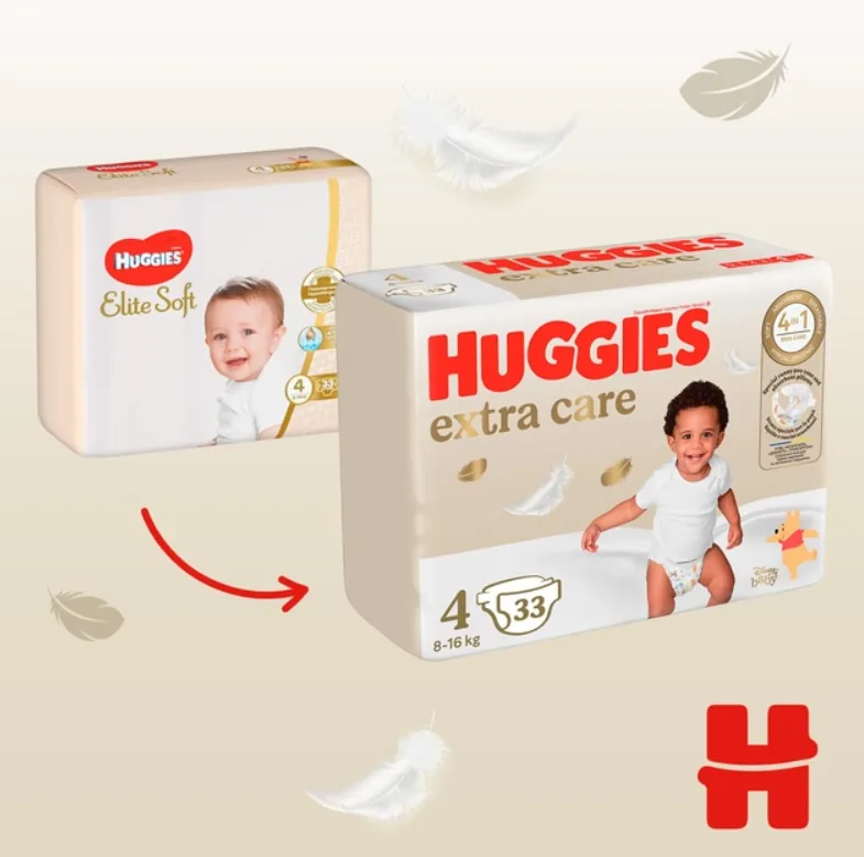 Scutece Huggies Extra Care Jumbo 4 (8-16 kg), 33 buc