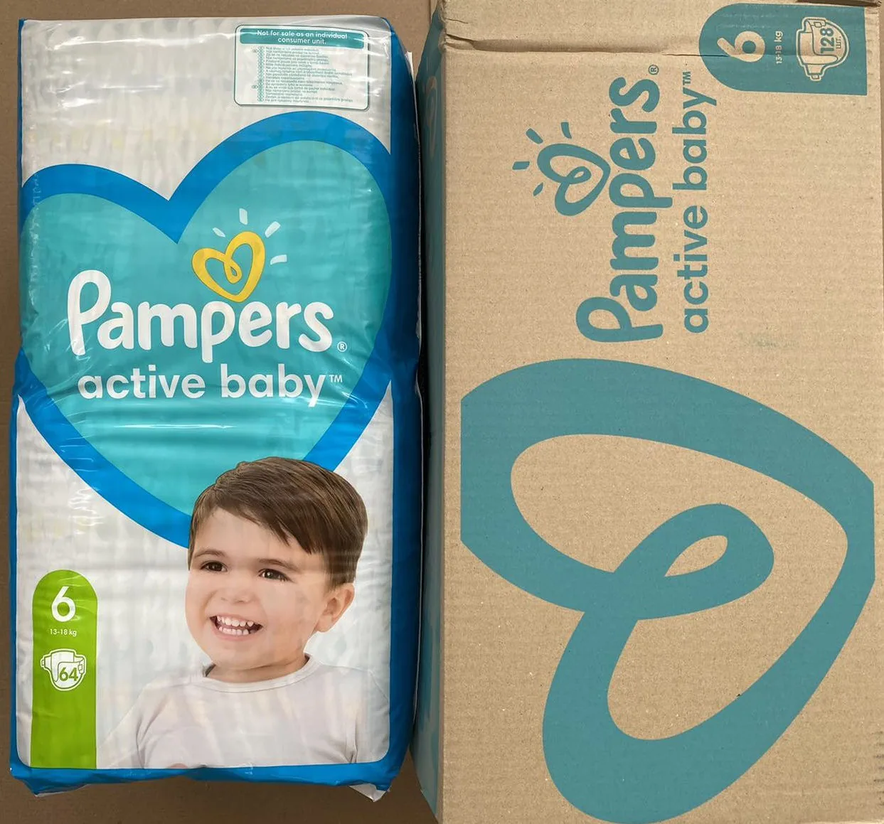 Scutece Pampers Active Baby Box 6 (13-18 kg), 128 buc.