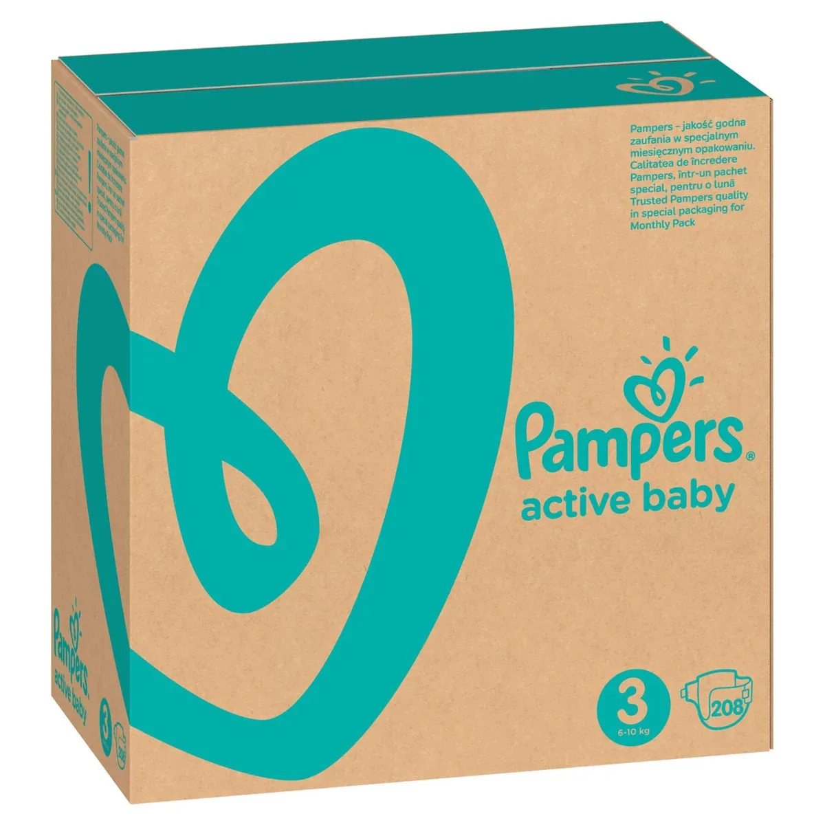 Scutece Pampers Active Baby Midi Box 3 (6-10 kg), 208 buc.